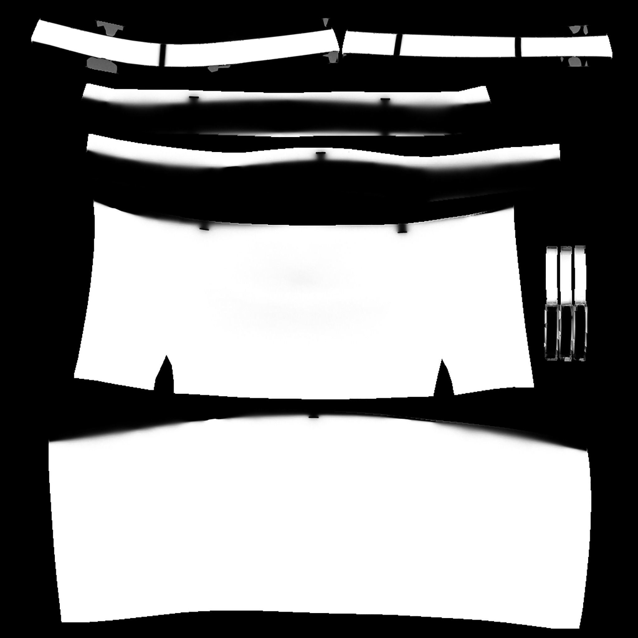 Double Front Slits Mini Skirt with Belt Low-poly 3D model_11