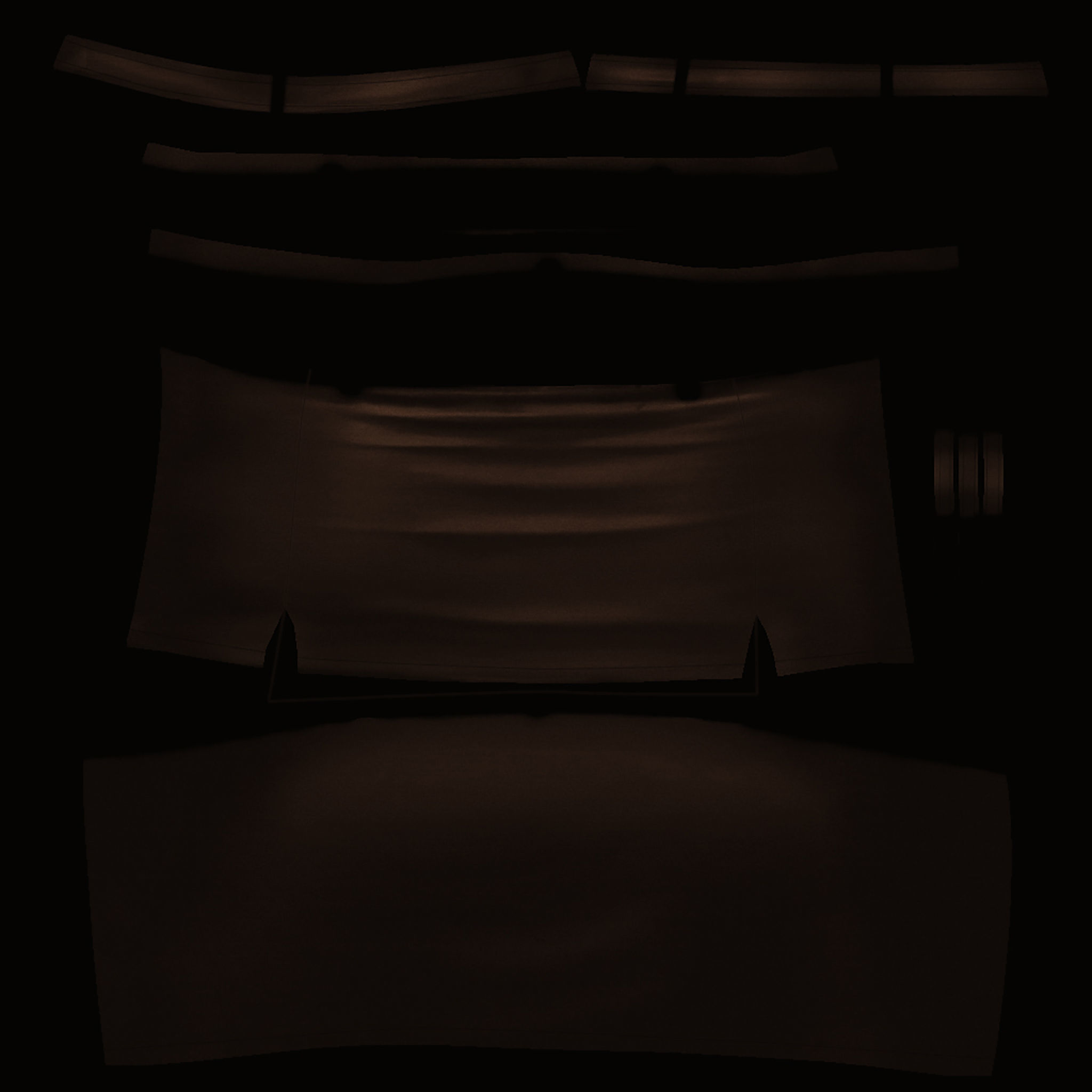 Double Front Slits Mini Skirt with Belt Low-poly 3D model_8