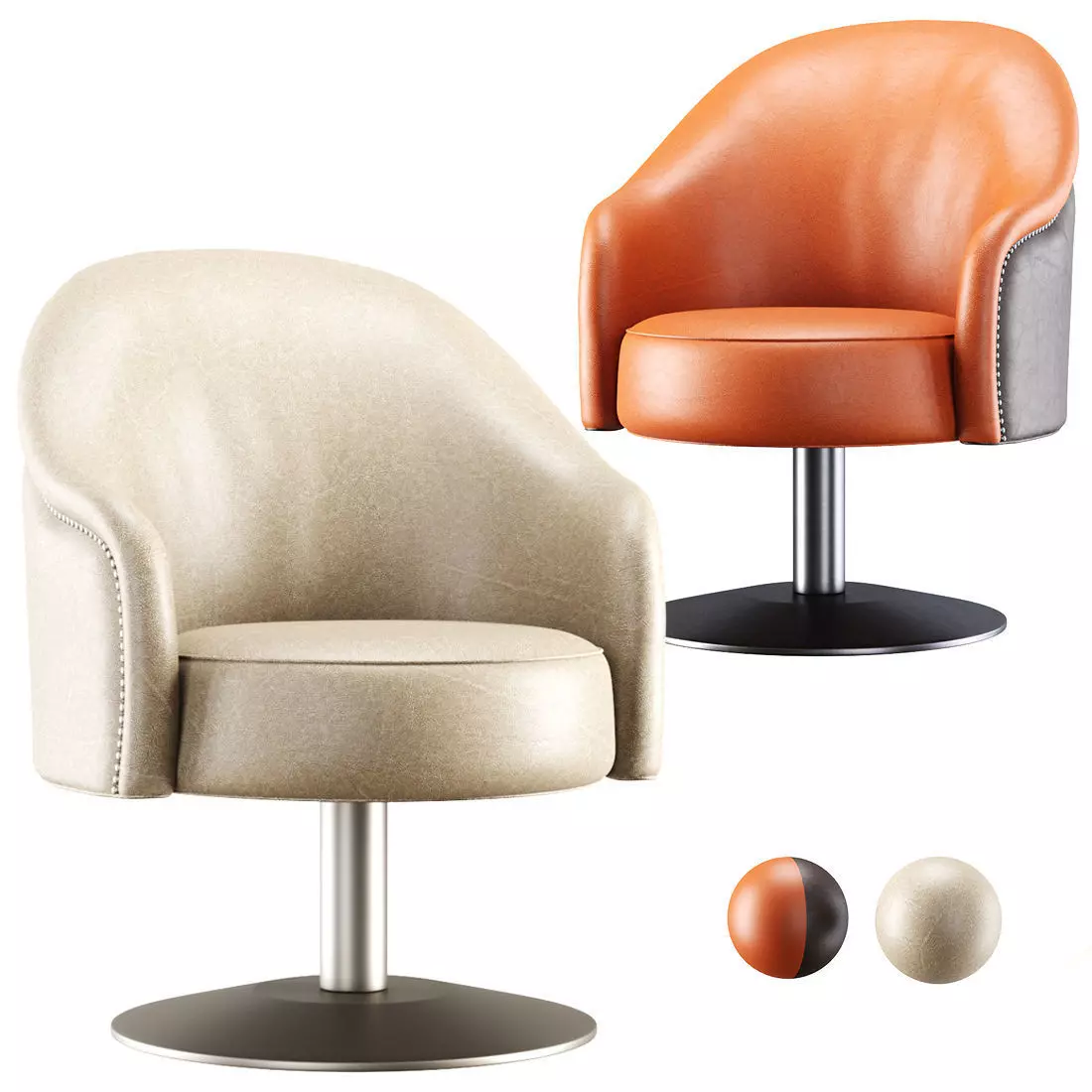 Amanda leather armchair 3D model