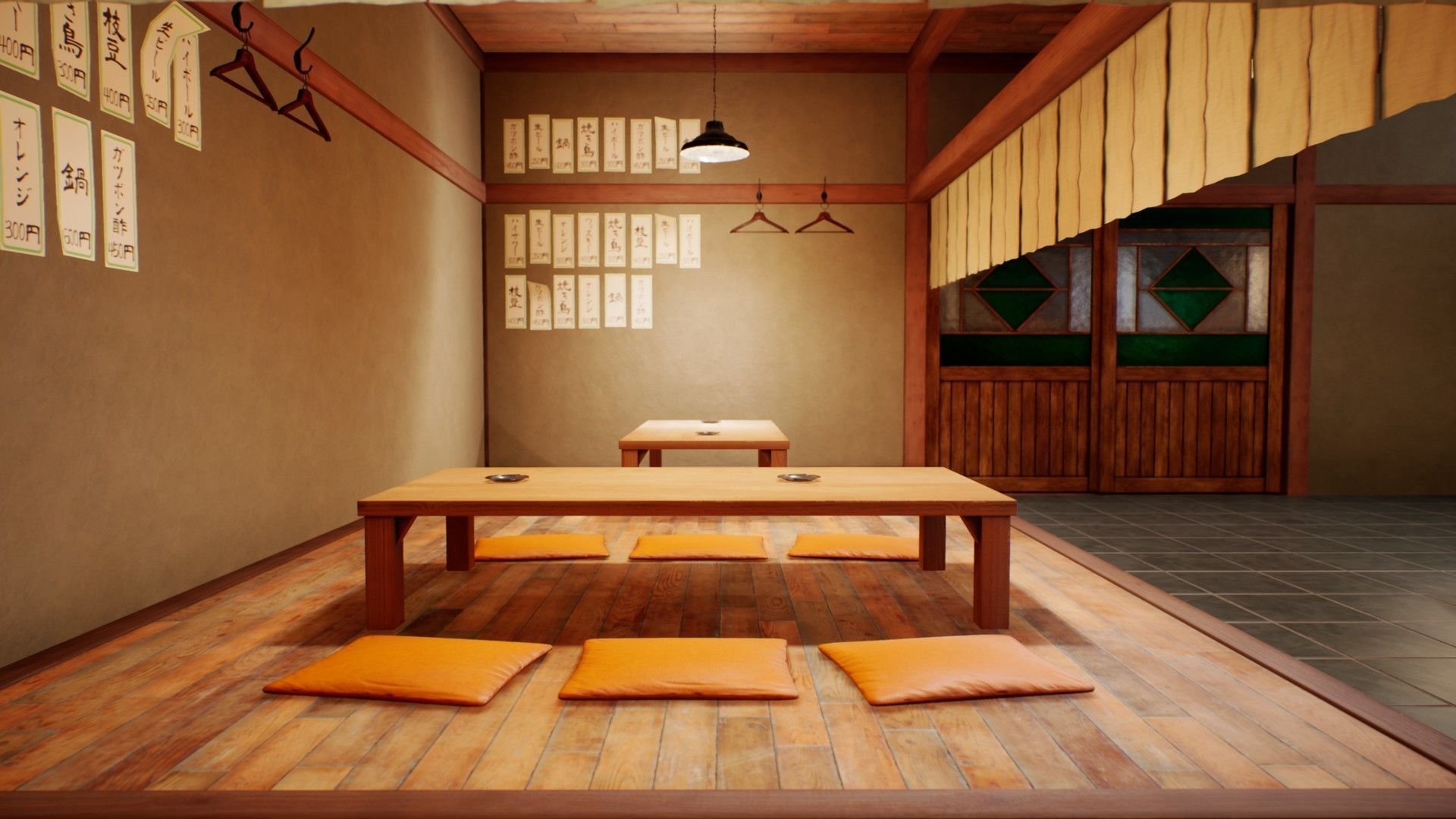 Japanese Restaurant - Scene and Assets Low-poly 3D model_8