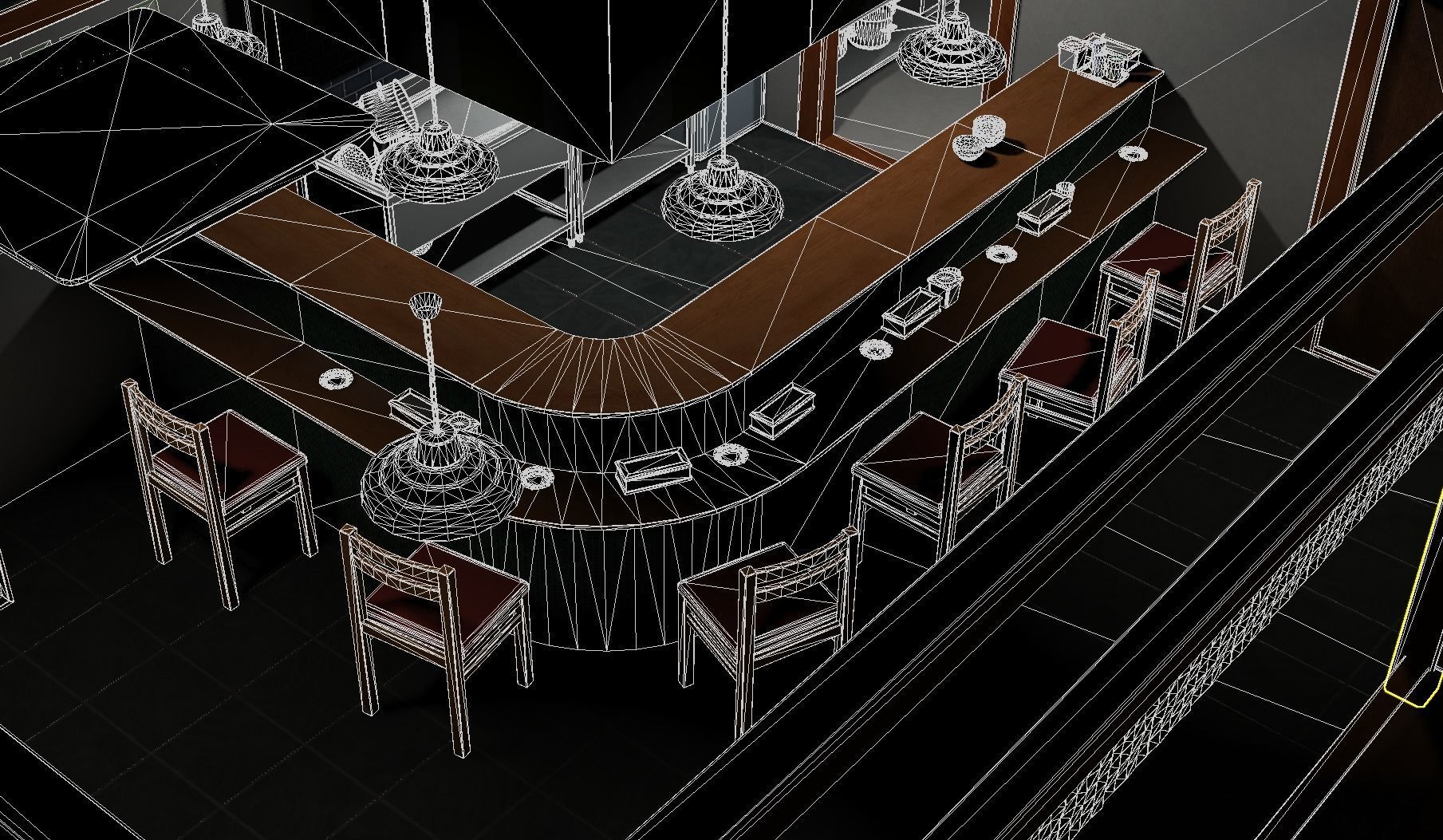 Japanese Restaurant - Scene and Assets Low-poly 3D model_12