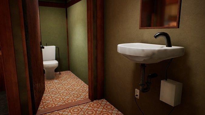 Japanese Restaurant - Scene and Assets Low-poly 3D model 3