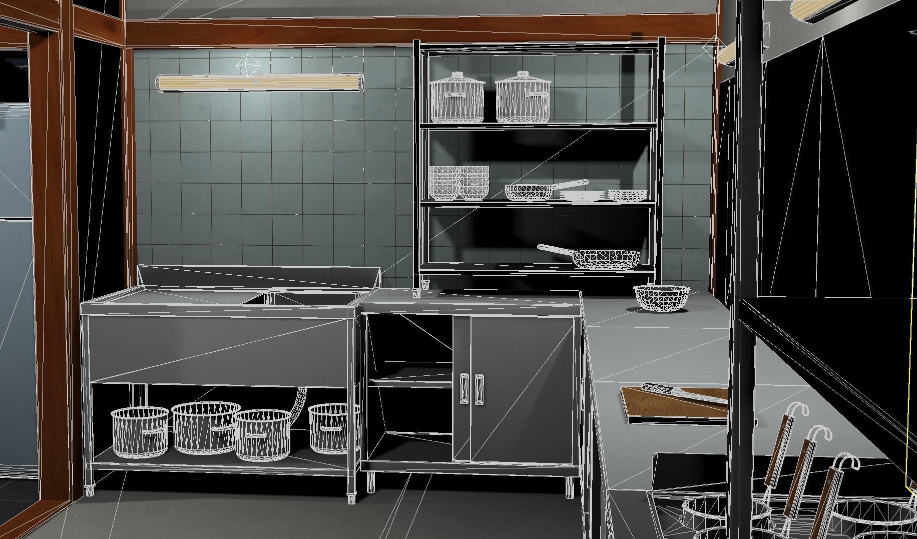 Japanese Restaurant - Scene and Assets Low-poly 3D model_11