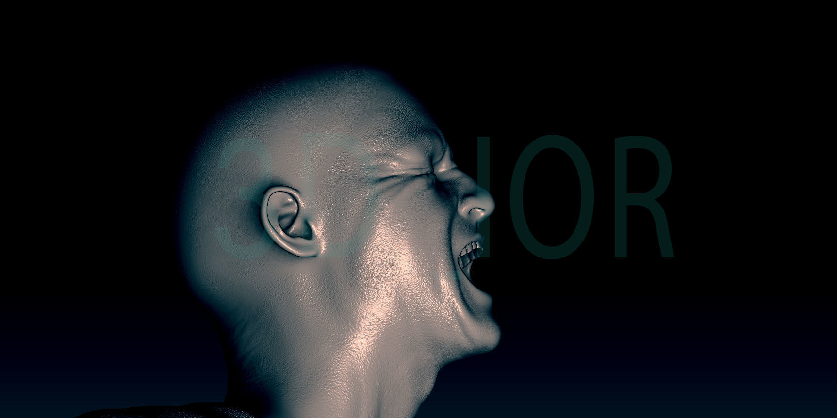 Scream Face 3D Model 3D model_6