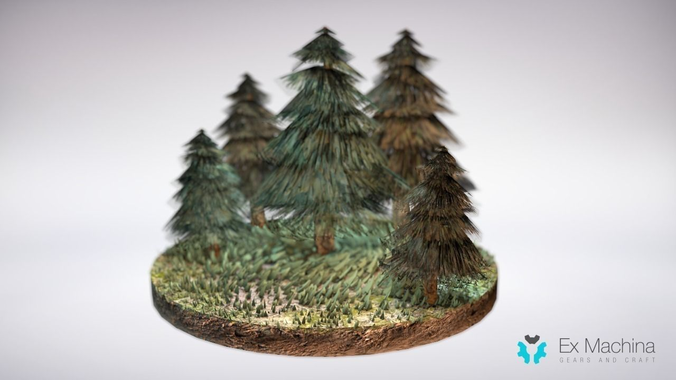 Low poly tree forest with trees Free low-poly 3D model