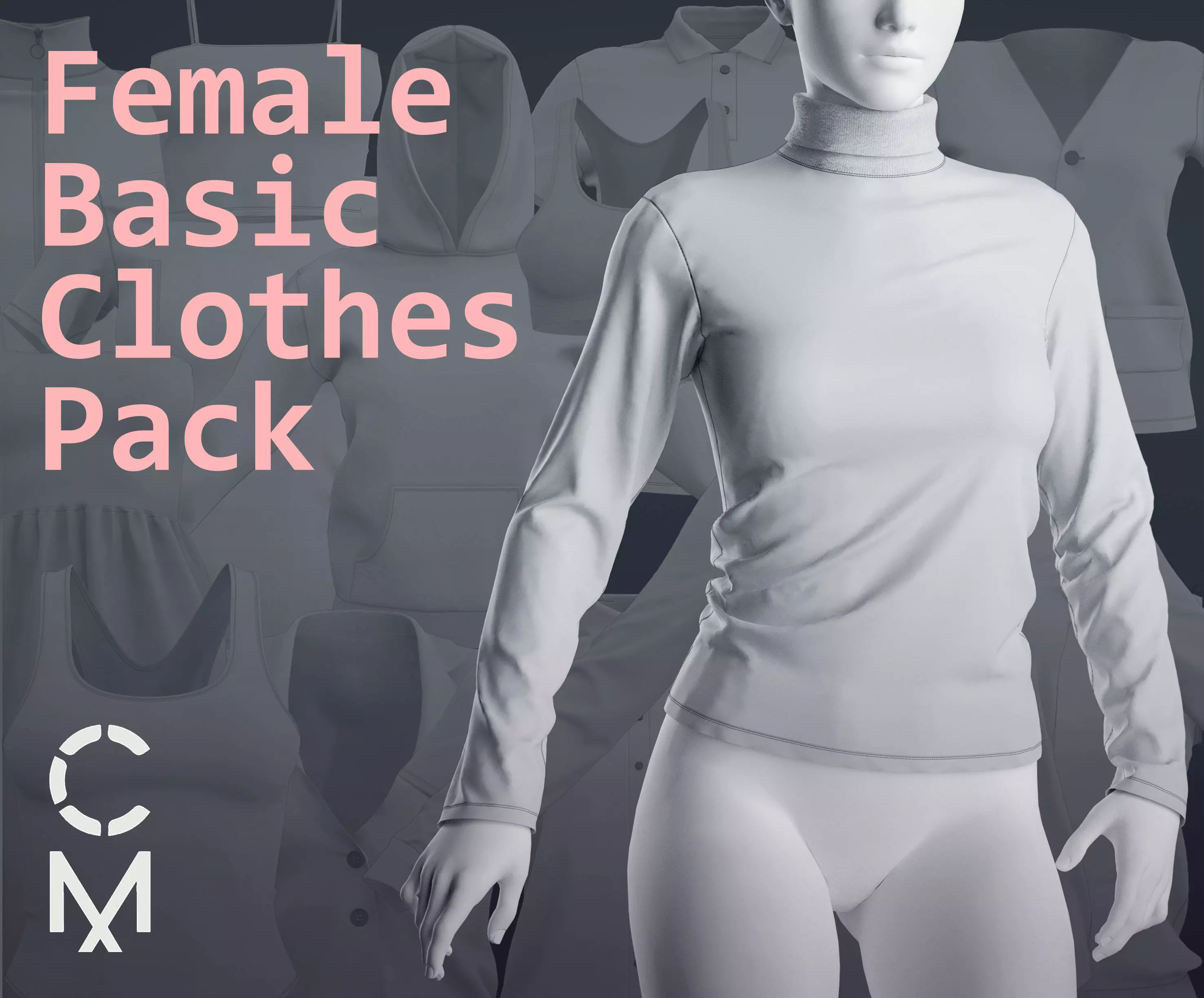 FEMALE CLOTHES PACK 2021 genesis 8 highpoly 3D model_0