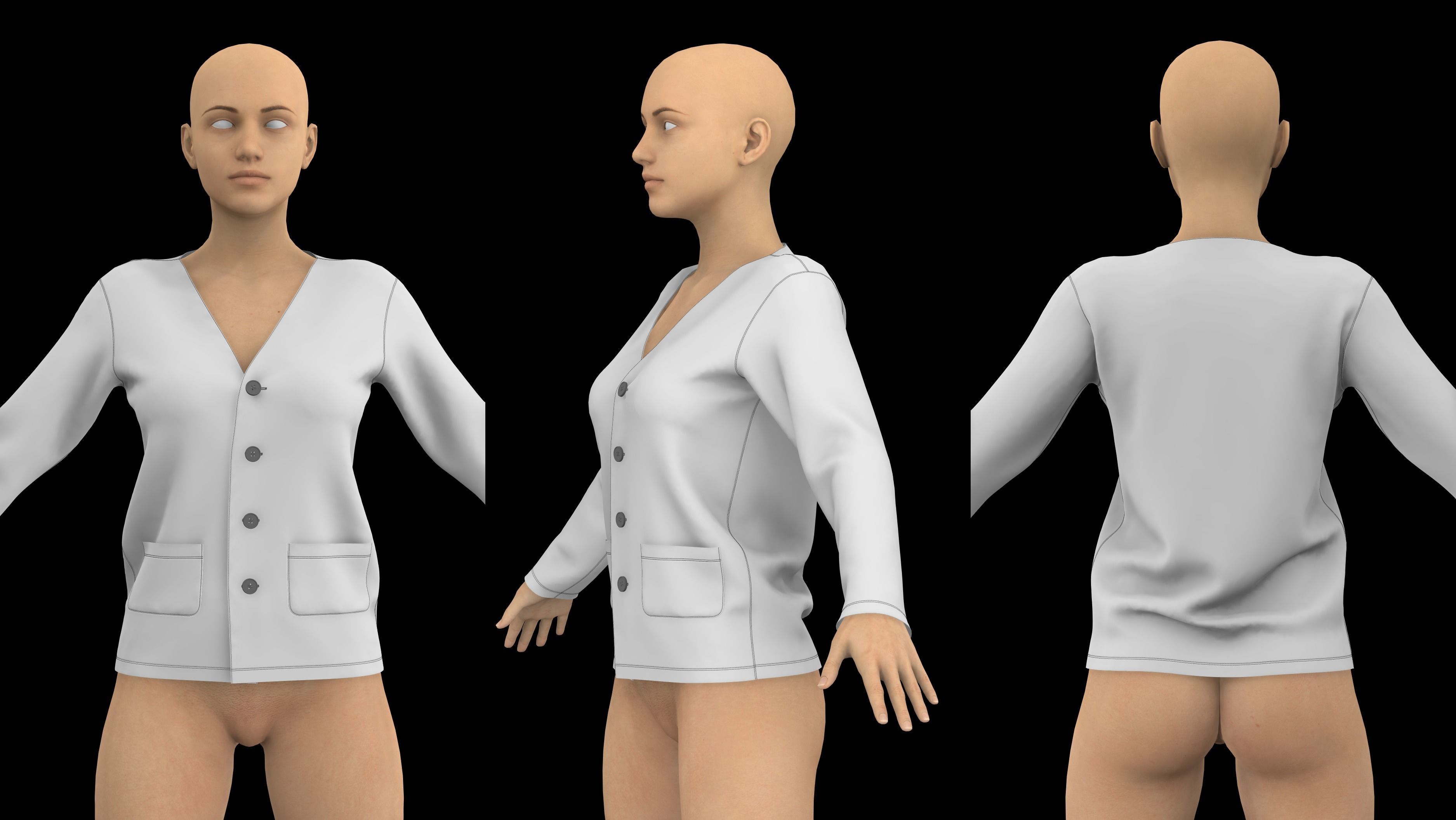 FEMALE CLOTHES PACK 2021 genesis 8 highpoly 3D model_2
