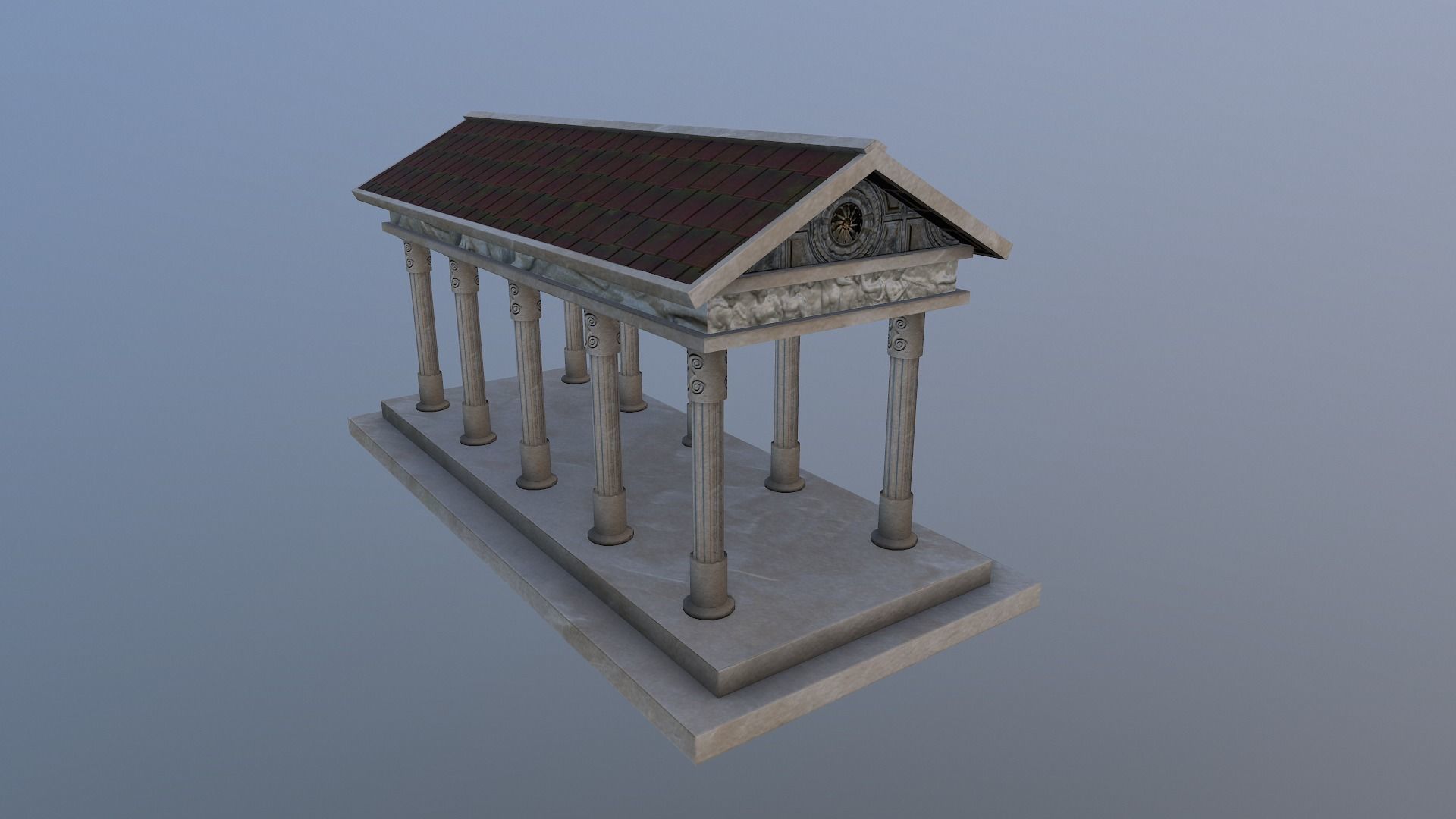  Roman Building Low-poly 3D model_19