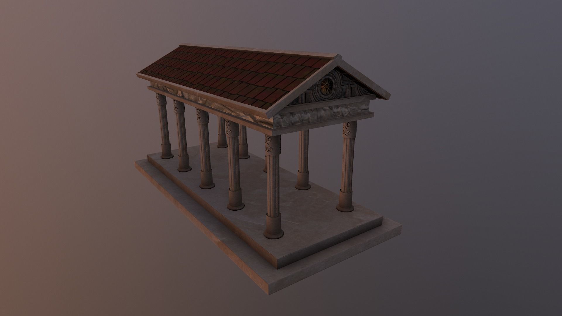  Roman Building Low-poly 3D model_16