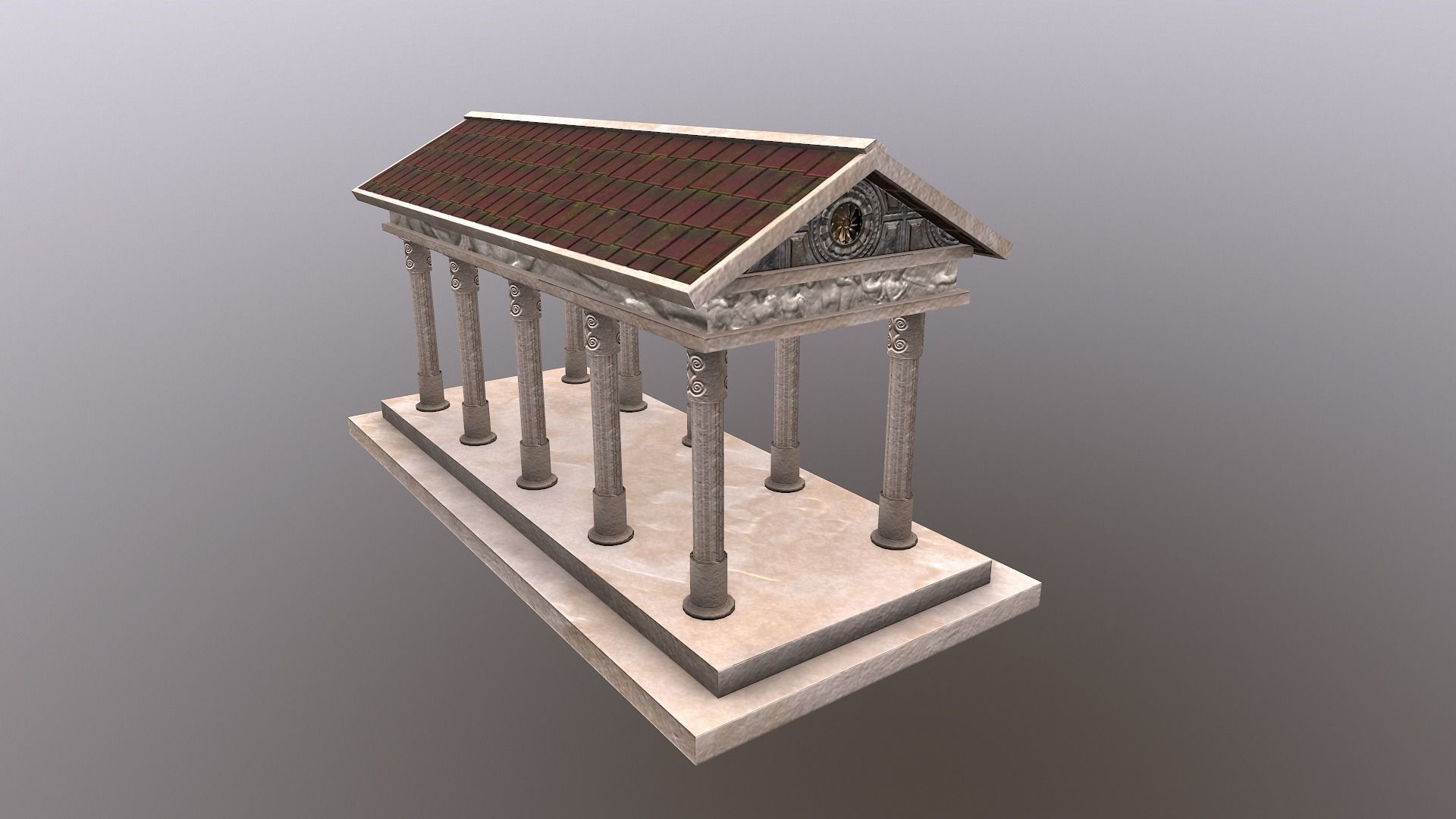  Roman Building Low-poly 3D model_25