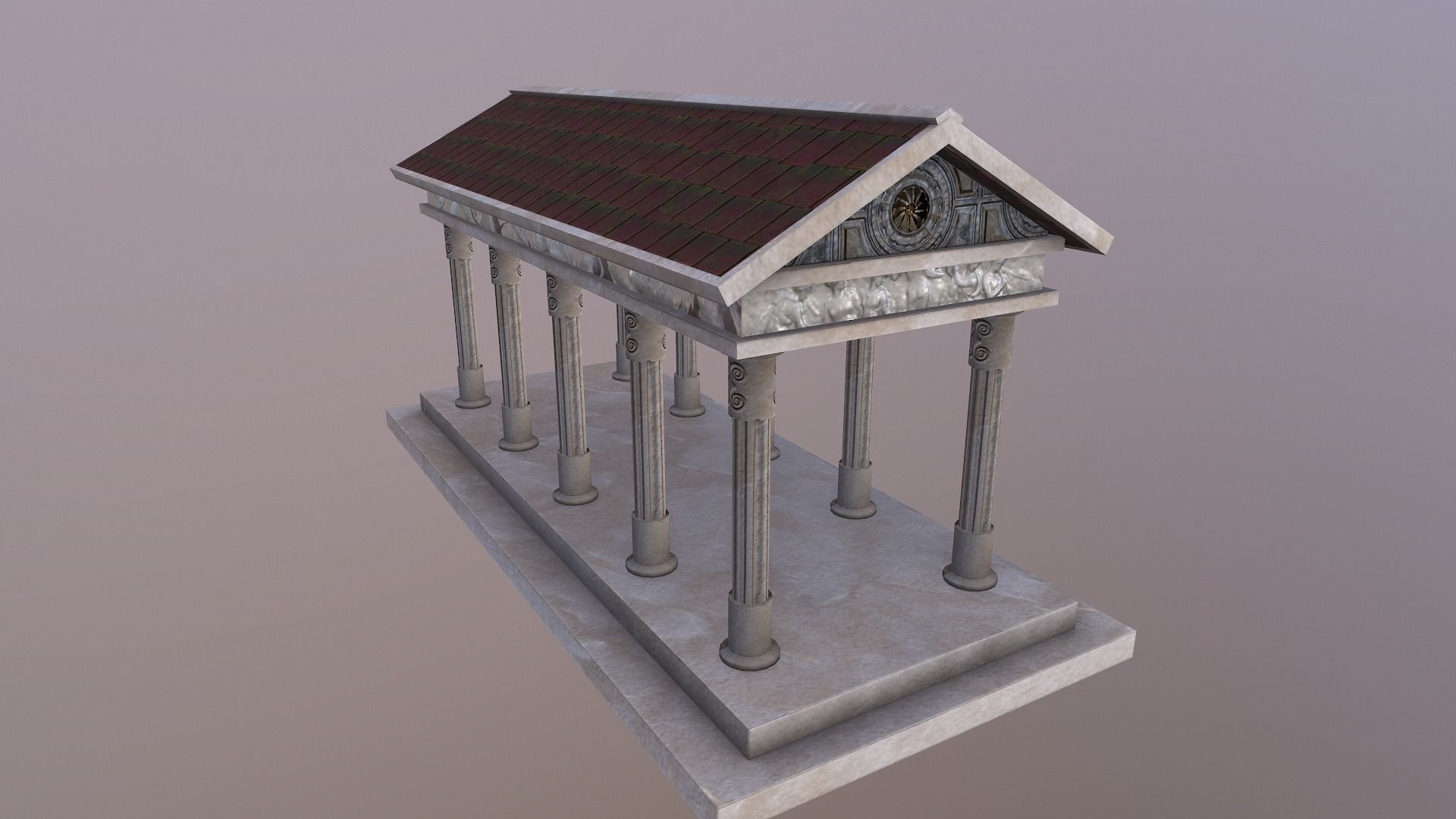  Roman Building Low-poly 3D model_3