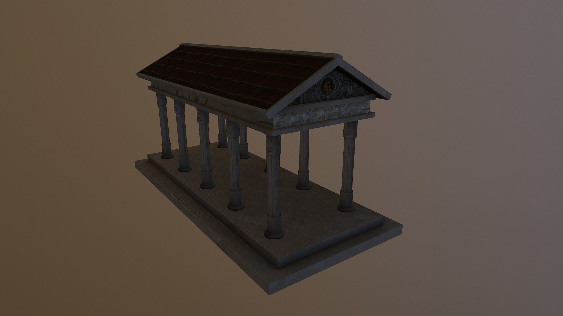  Roman Building Low-poly 3D model_15