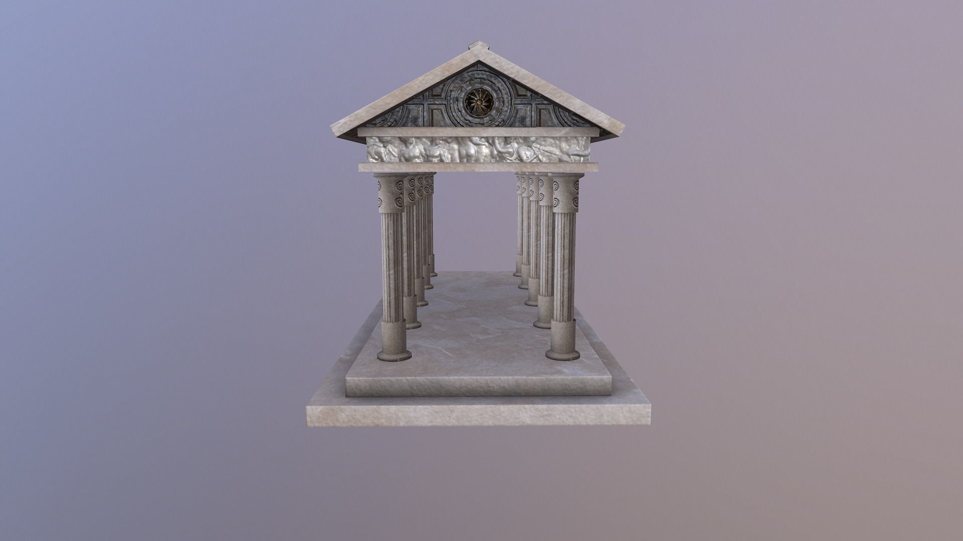  Roman Building Low-poly 3D model_5