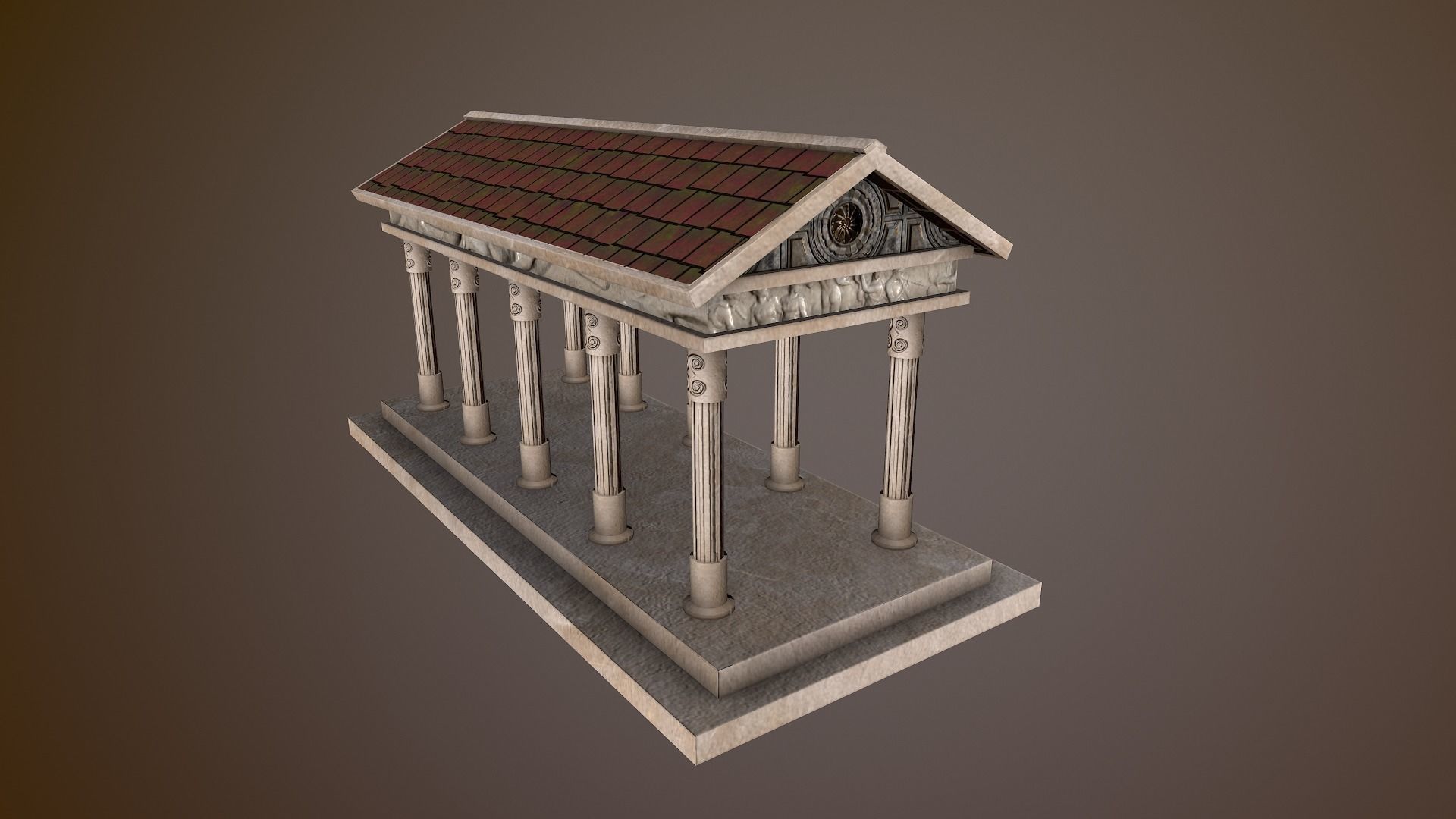  Roman Building Low-poly 3D model_12