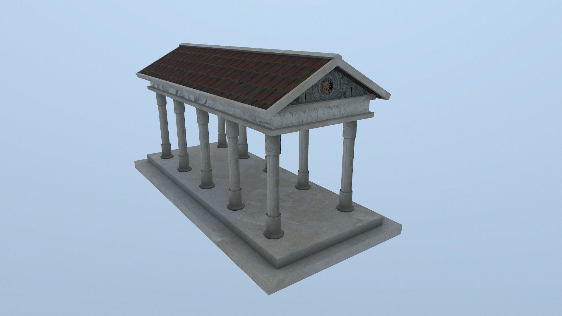  Roman Building Low-poly 3D model_10
