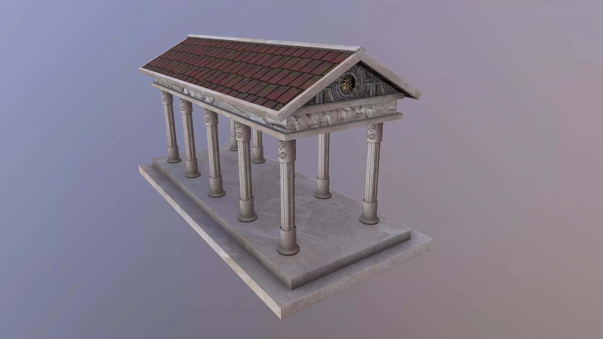  Roman Building Low-poly 3D model_0