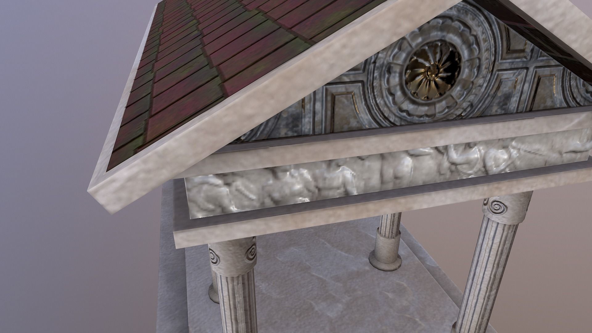  Roman Building Low-poly 3D model_6