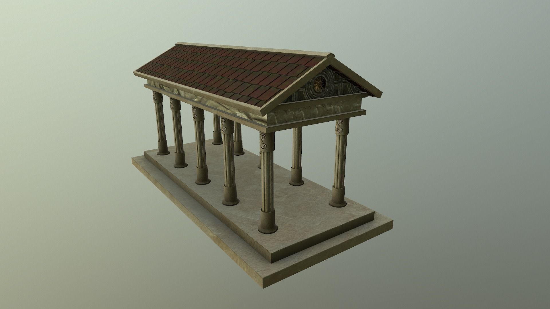  Roman Building Low-poly 3D model_14
