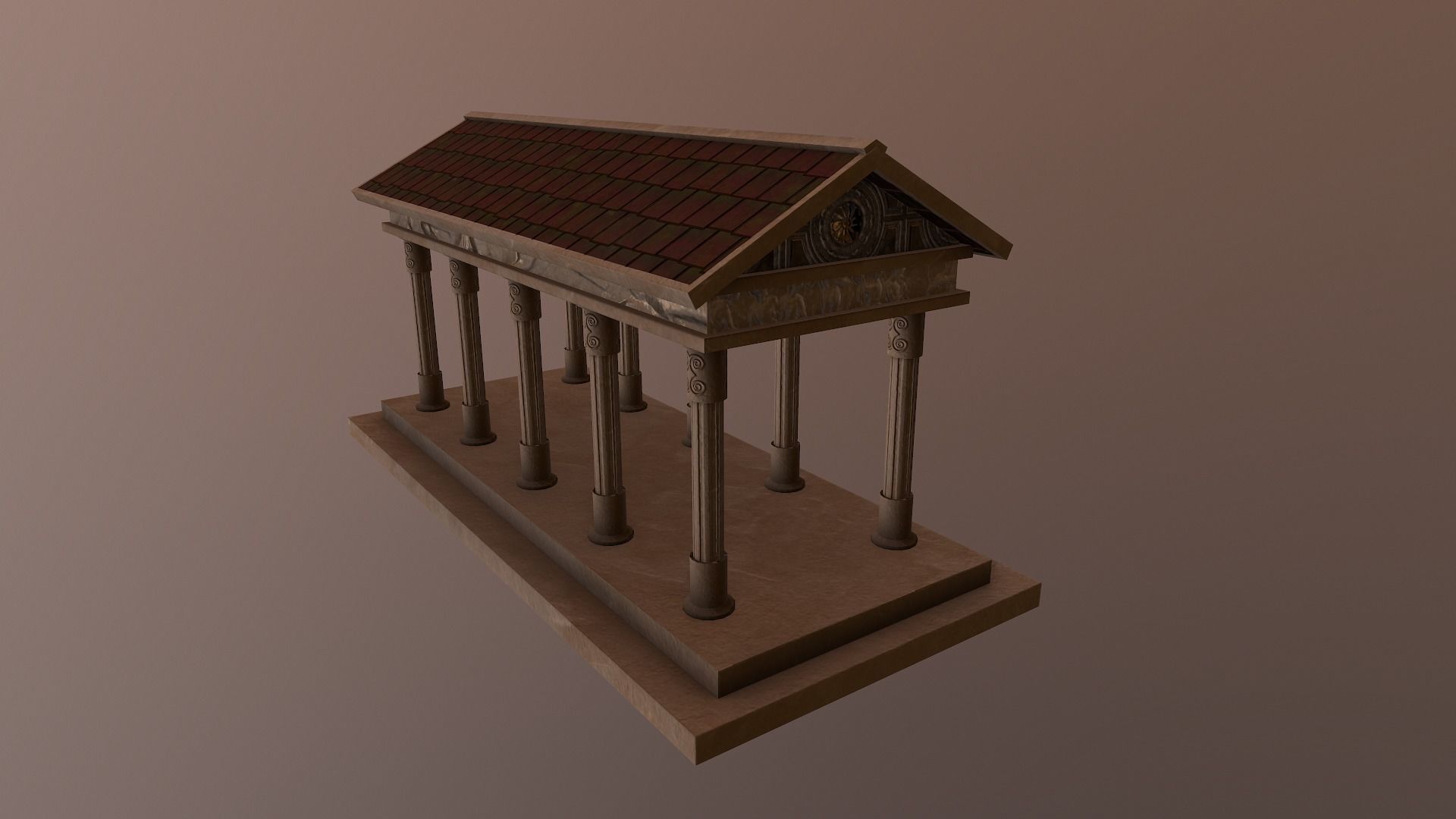  Roman Building Low-poly 3D model_9