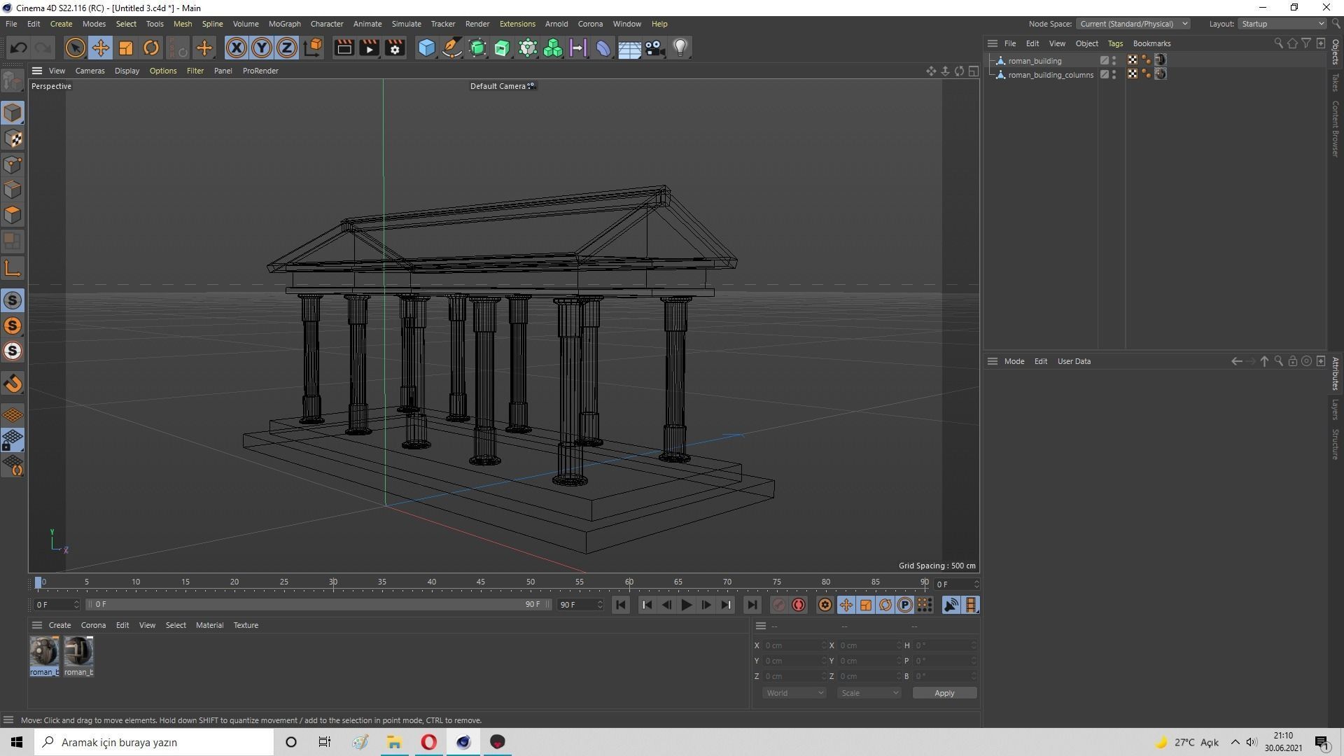  Roman Building Low-poly 3D model_26