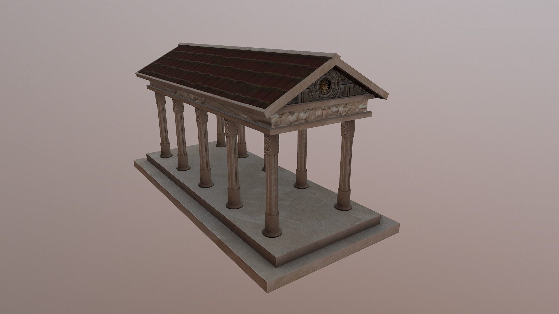  Roman Building Low-poly 3D model_11