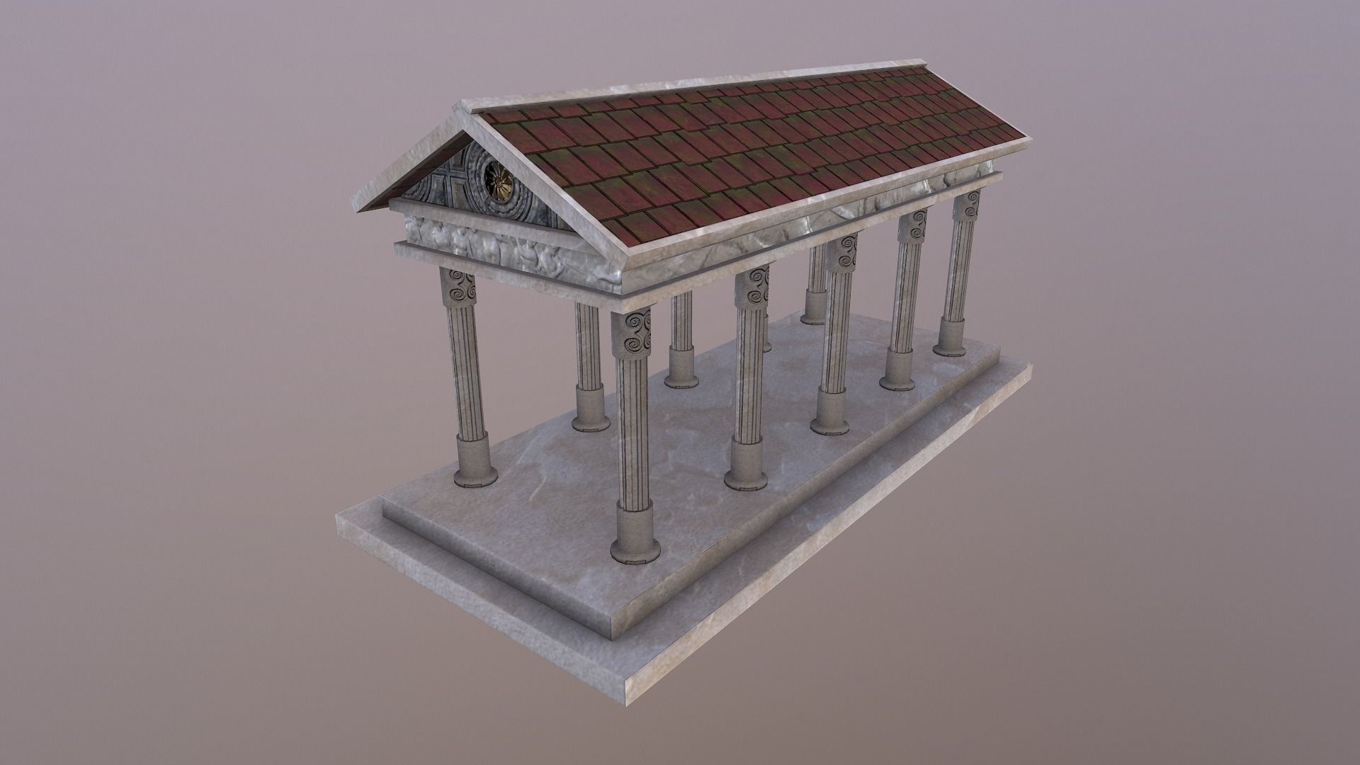  Roman Building Low-poly 3D model_2