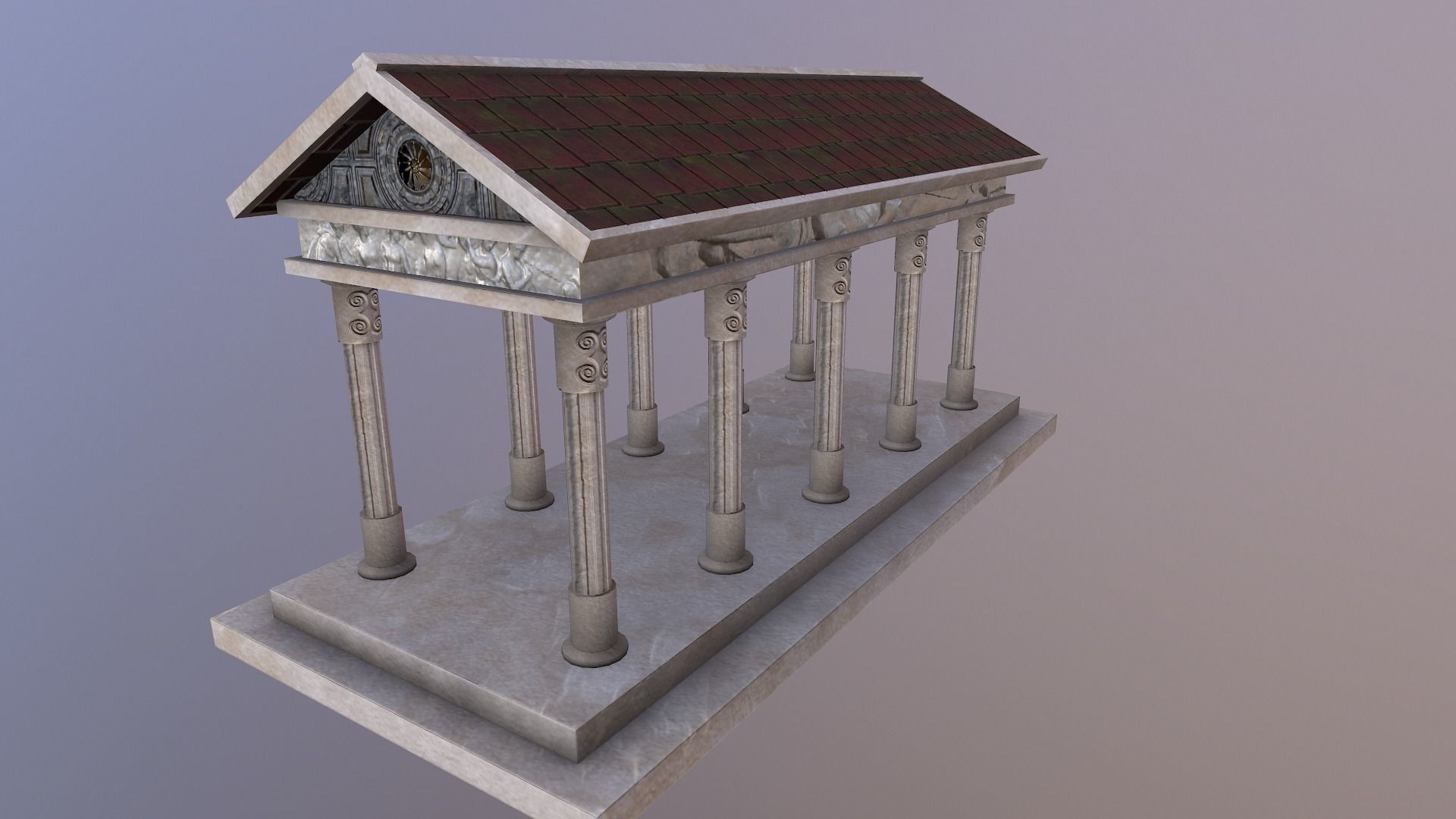  Roman Building Low-poly 3D model_4