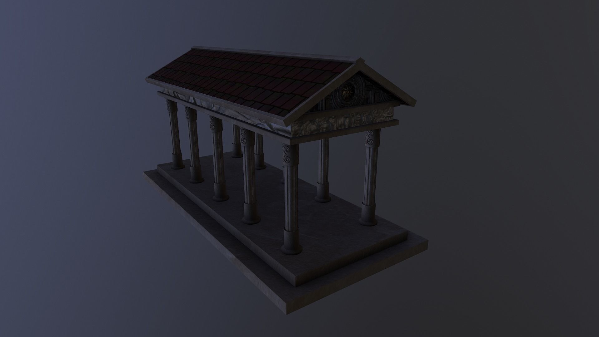  Roman Building Low-poly 3D model_8