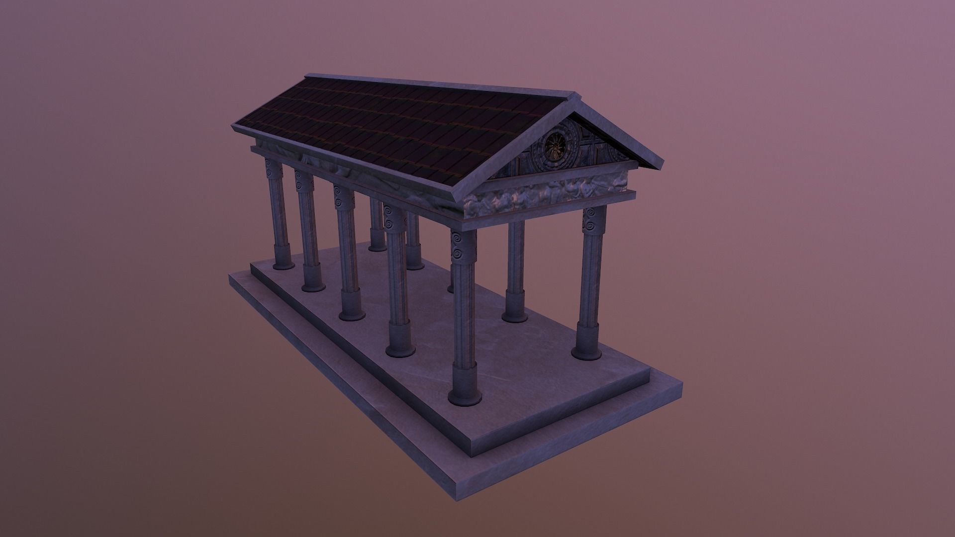  Roman Building Low-poly 3D model_17