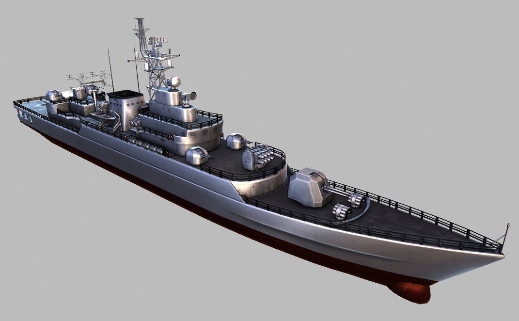 Frigate Ship Low-poly 3D model_4