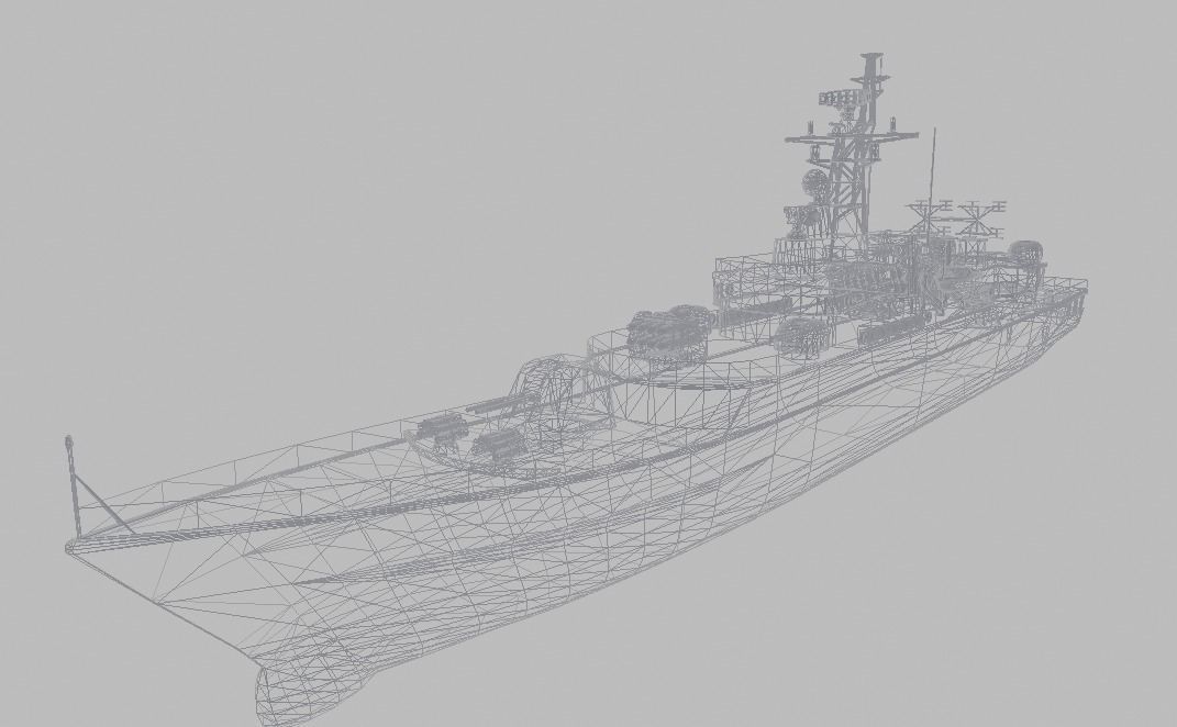 Frigate Ship Low-poly 3D model_3