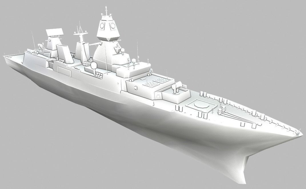 Frigate Ship Low-poly 3D model_10