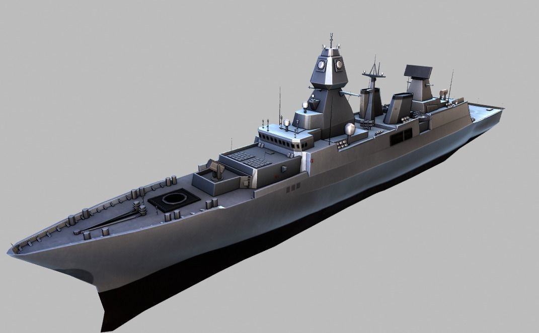 Frigate Ship Low-poly 3D model_14