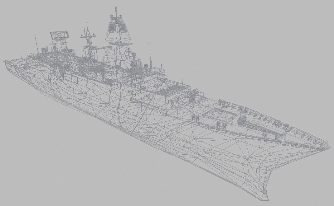 Frigate Ship Low-poly 3D model_11