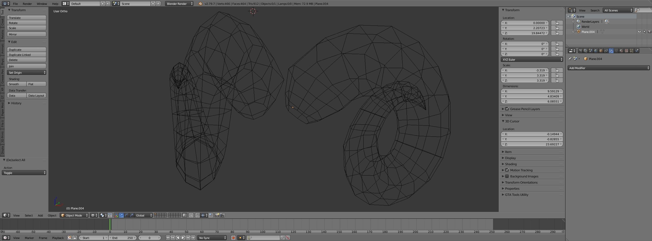 curled Ram horns 3D model_2