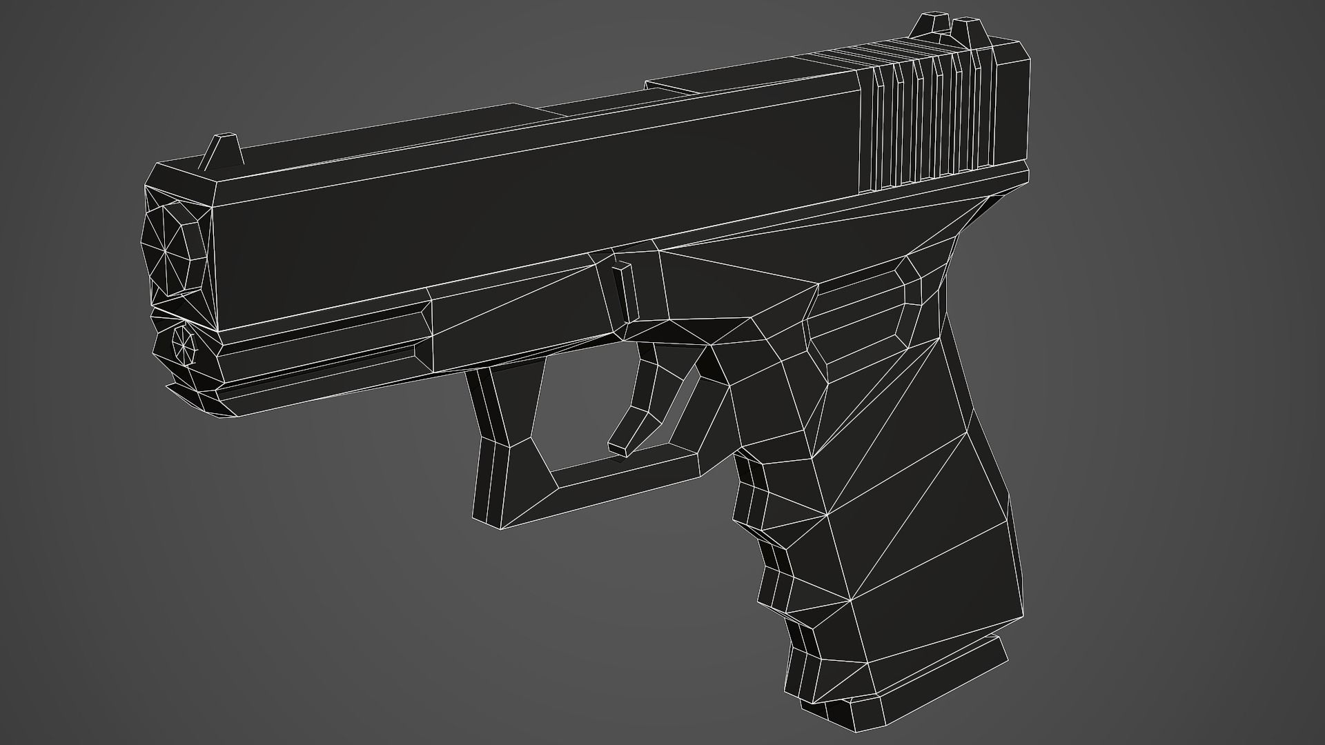Stylized Glock 19 Low Poly Mobile Ready Low-poly 3D model_8