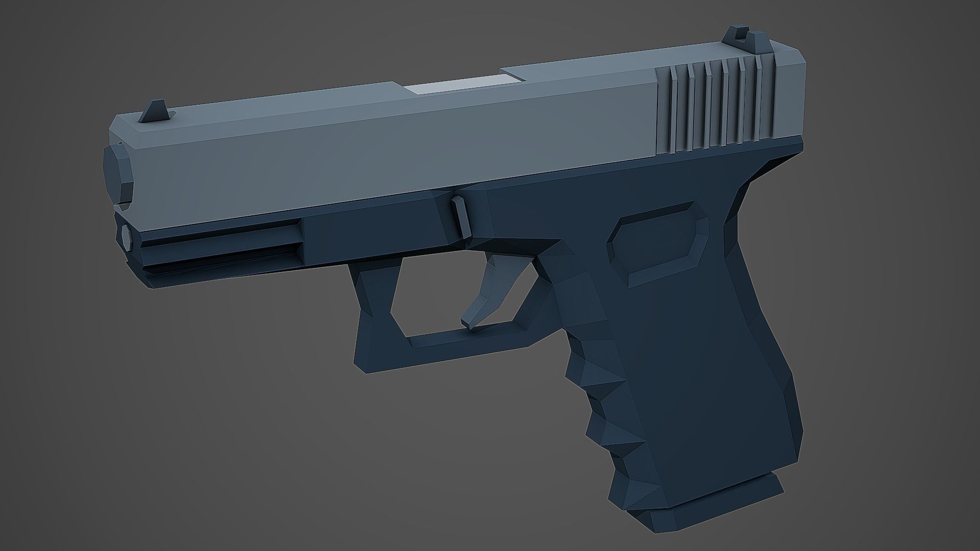 Stylized Glock 19 Low Poly Mobile Ready Low-poly 3D model_2