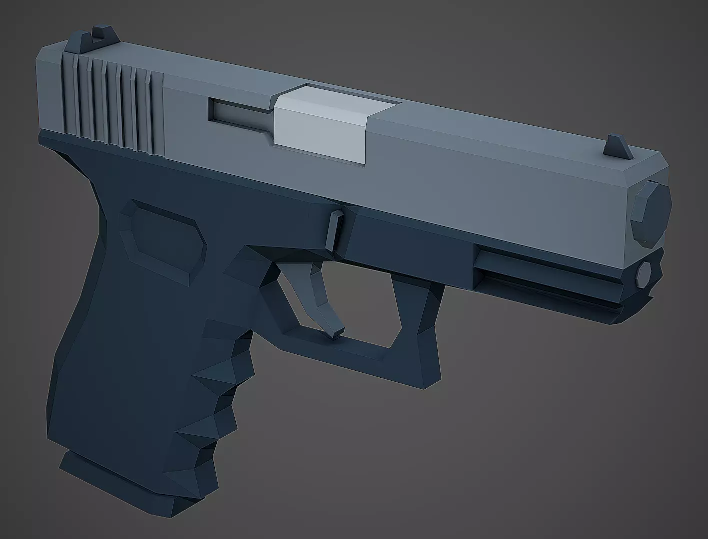 Stylized Glock 19 Low Poly Mobile Ready Low-poly 3D model_0
