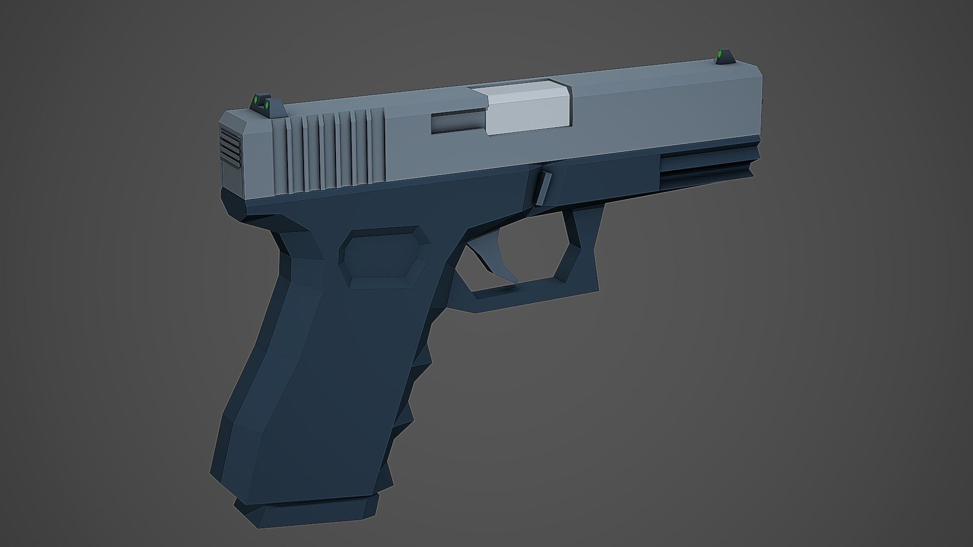 Stylized Glock 19 Low Poly Mobile Ready Low-poly 3D model_1