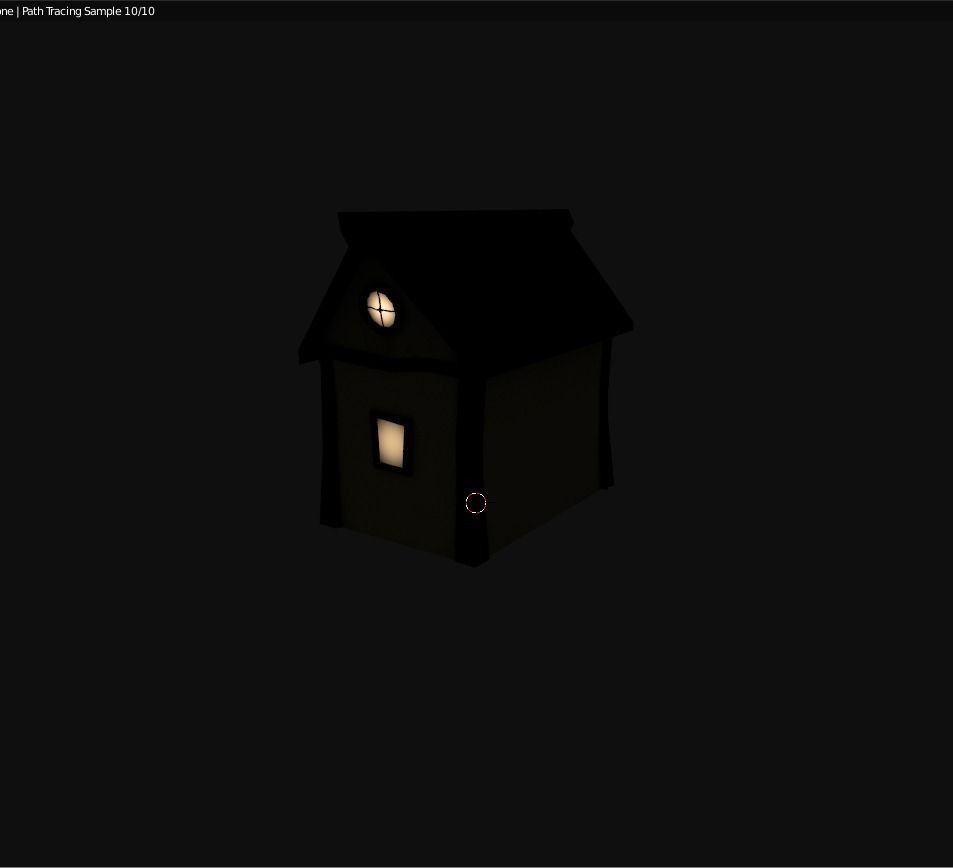 Cottage house Low-poly 3D model_6