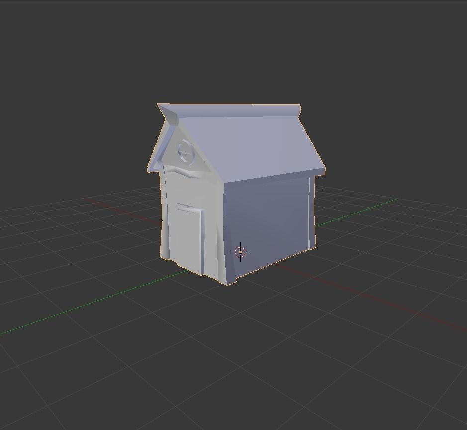 Cottage house Low-poly 3D model_7