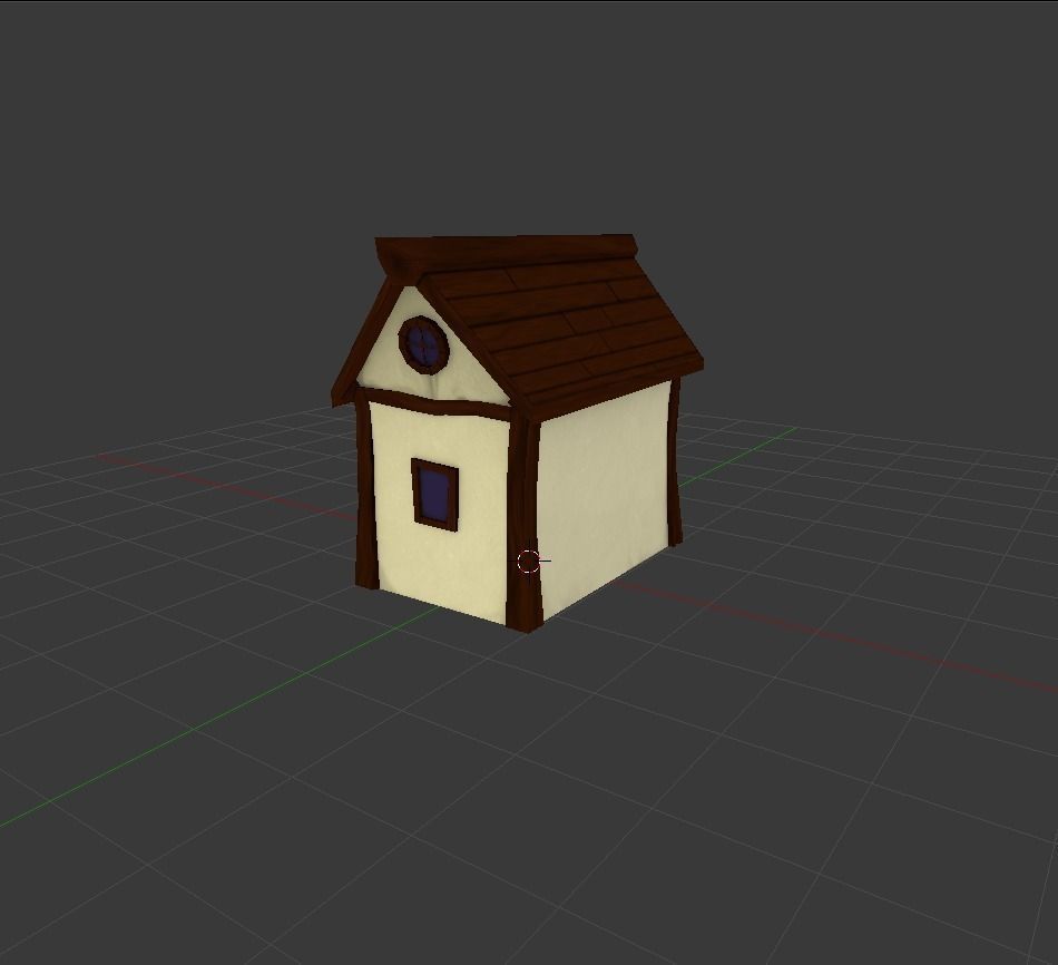 Cottage house Low-poly 3D model_3