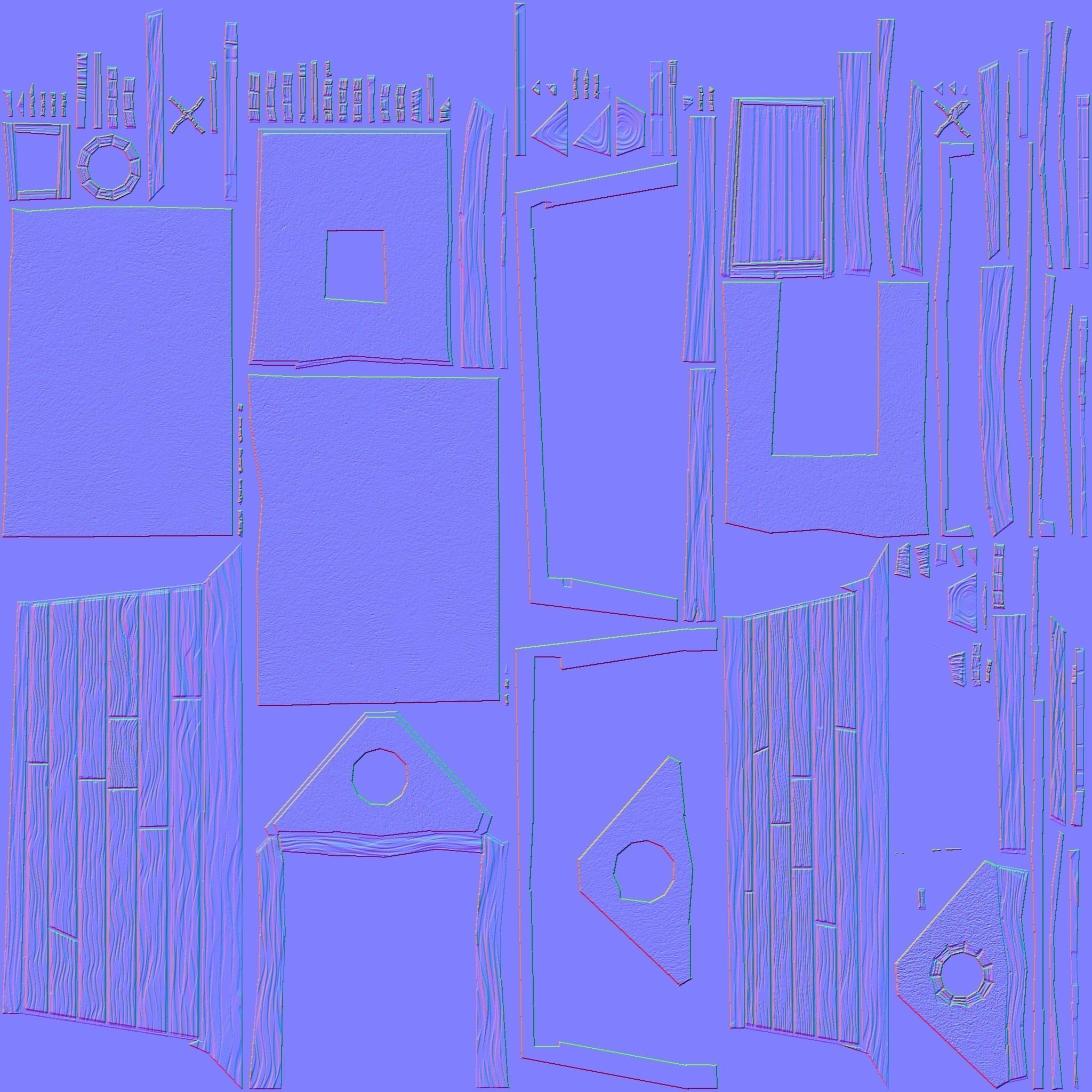 Cottage house Low-poly 3D model_15