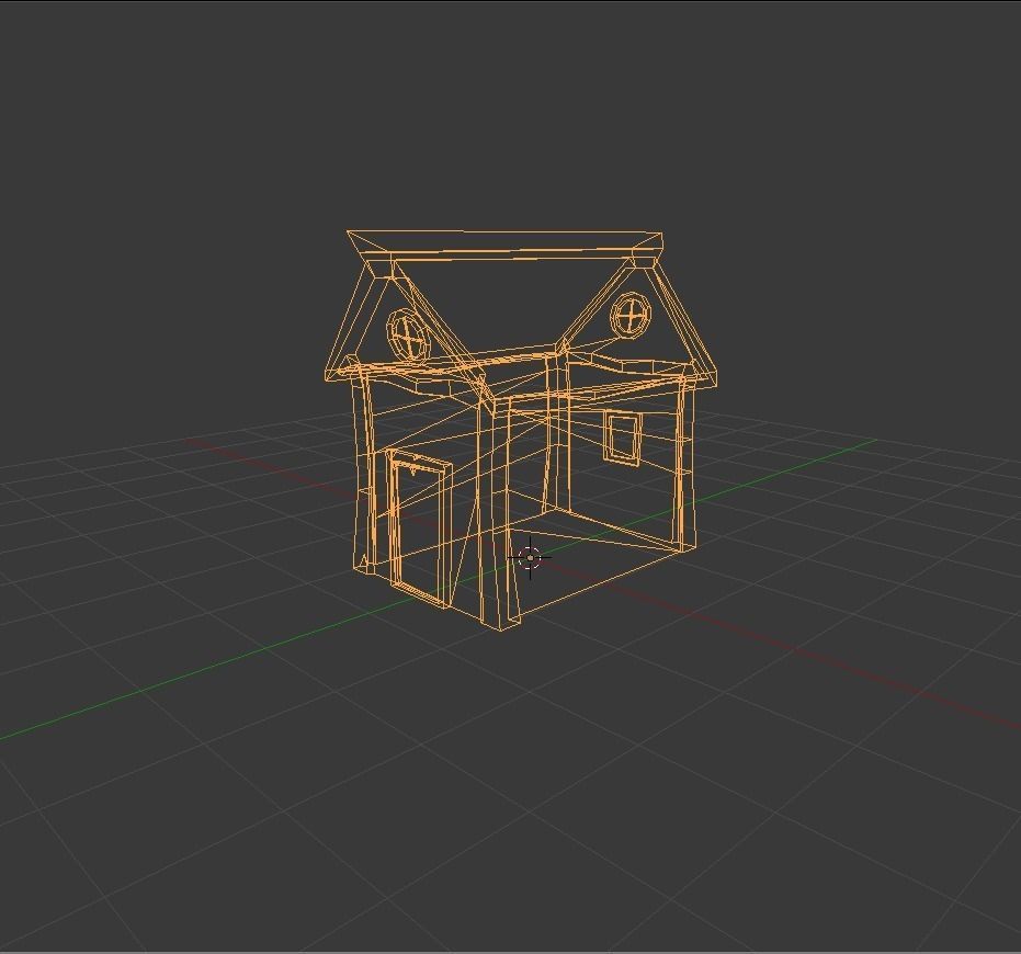 Cottage house Low-poly 3D model_9