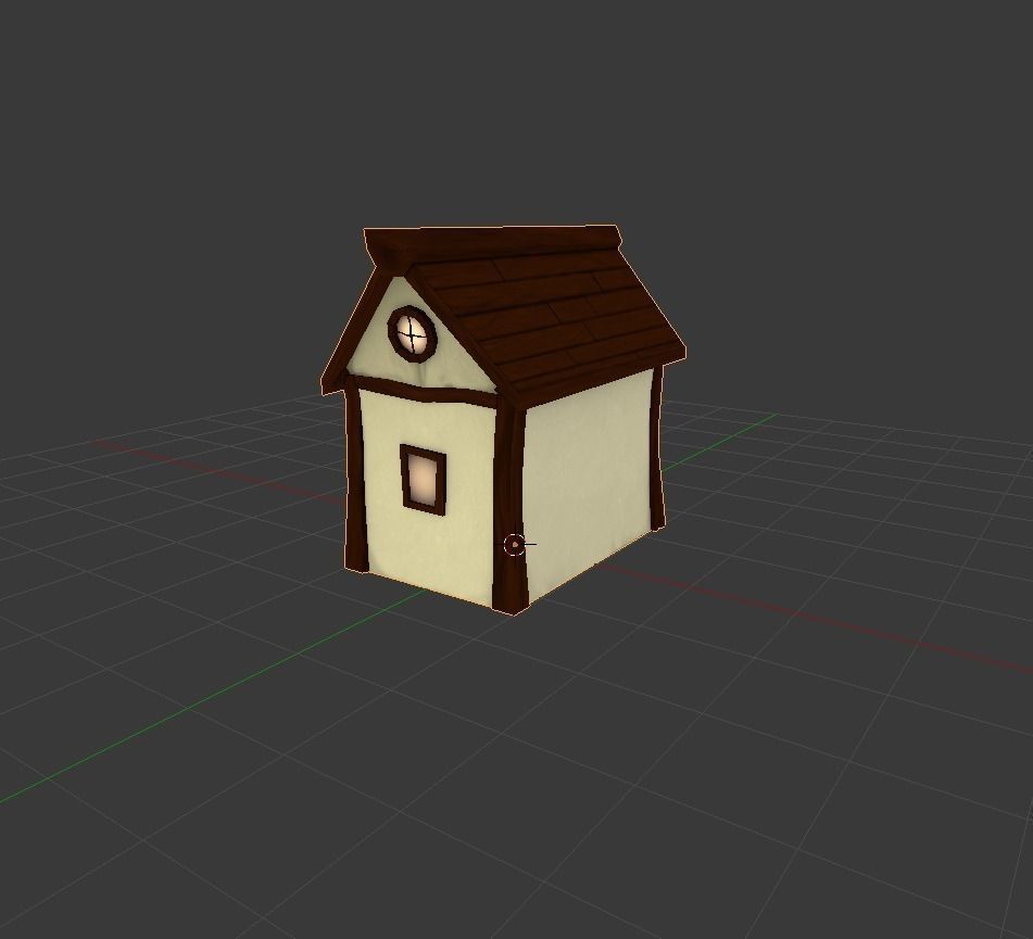 Cottage house Low-poly 3D model_4