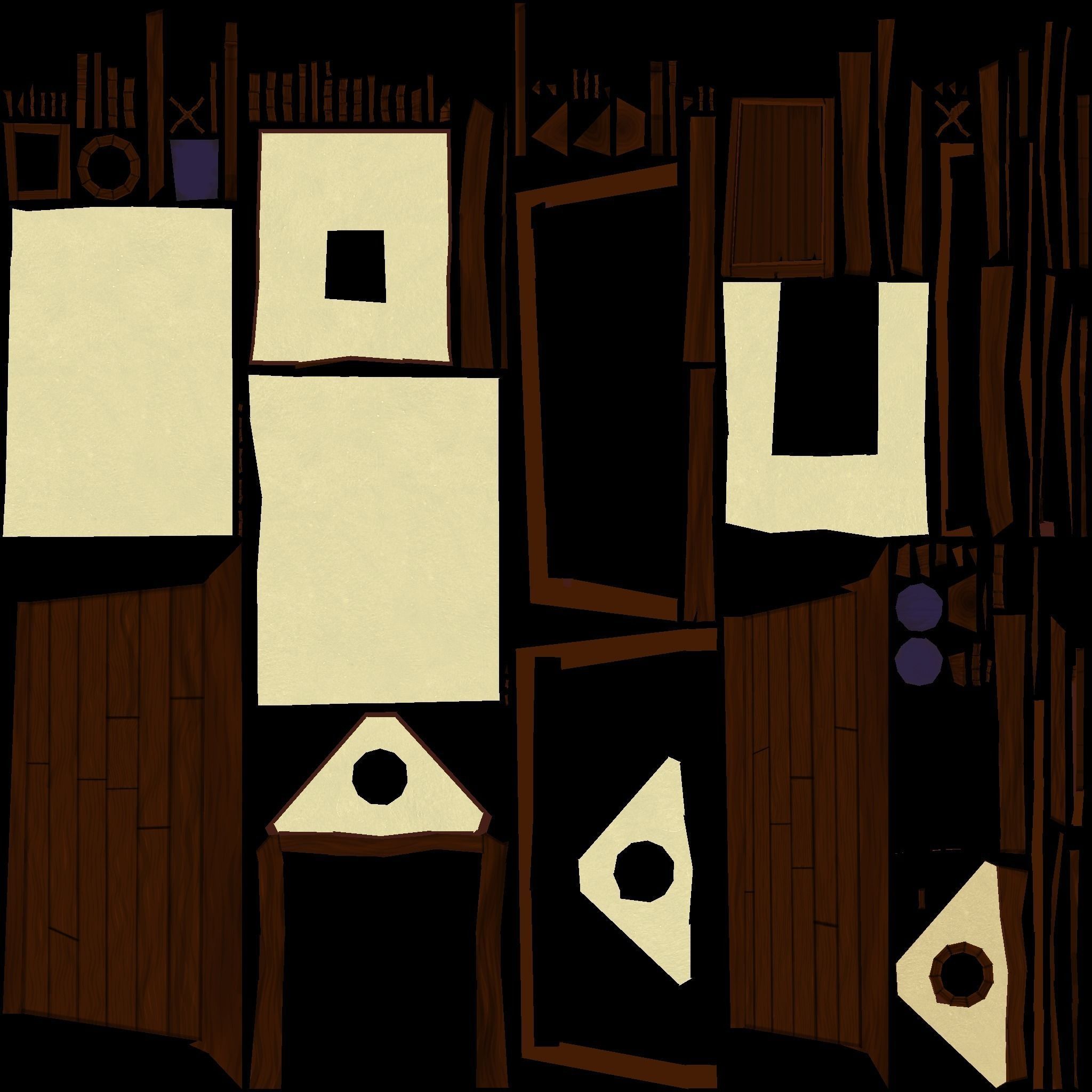 Cottage house Low-poly 3D model_12