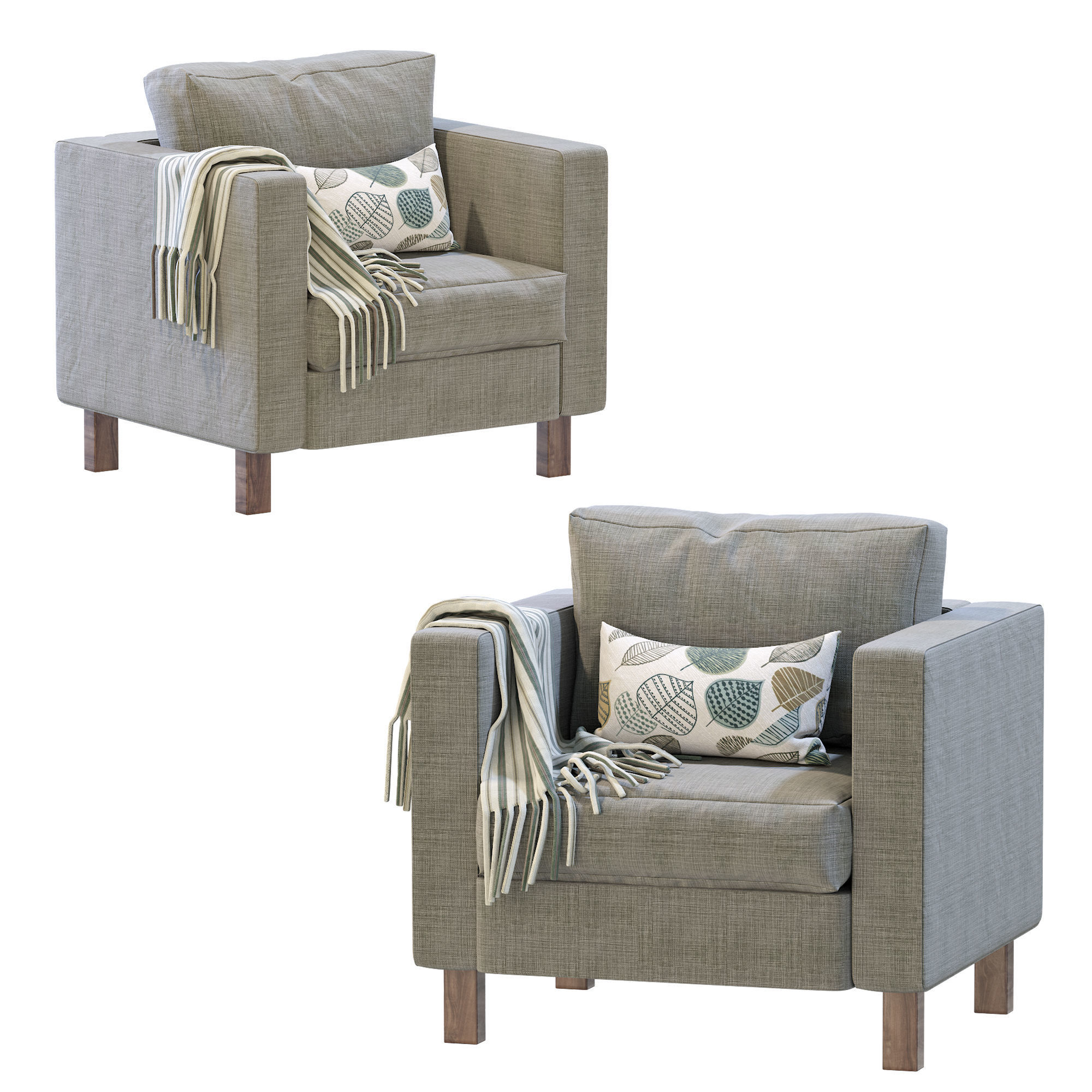 Armchair Karlstad By IKEA 3D model_3