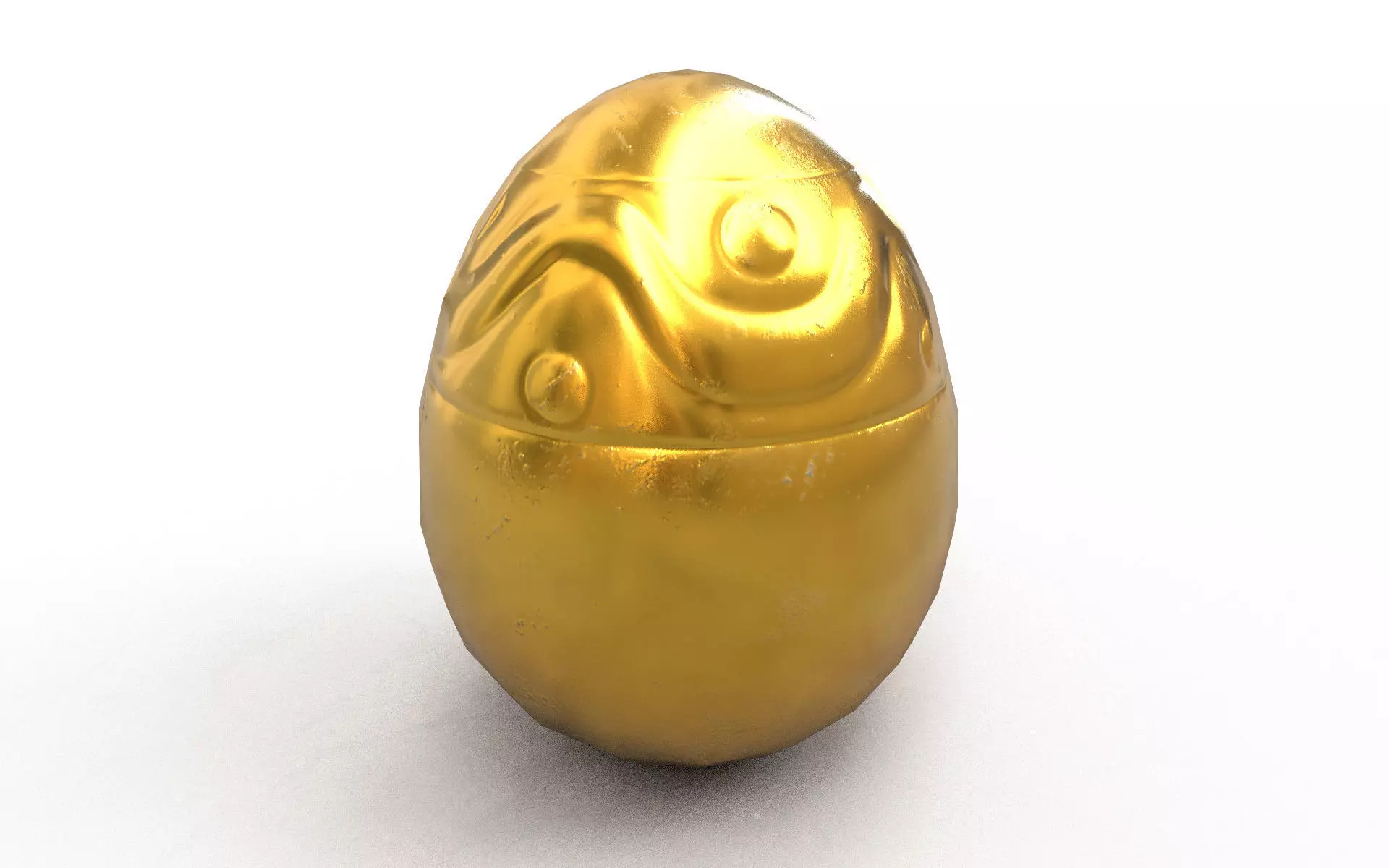 Golden Egg Low-poly 3D model_0