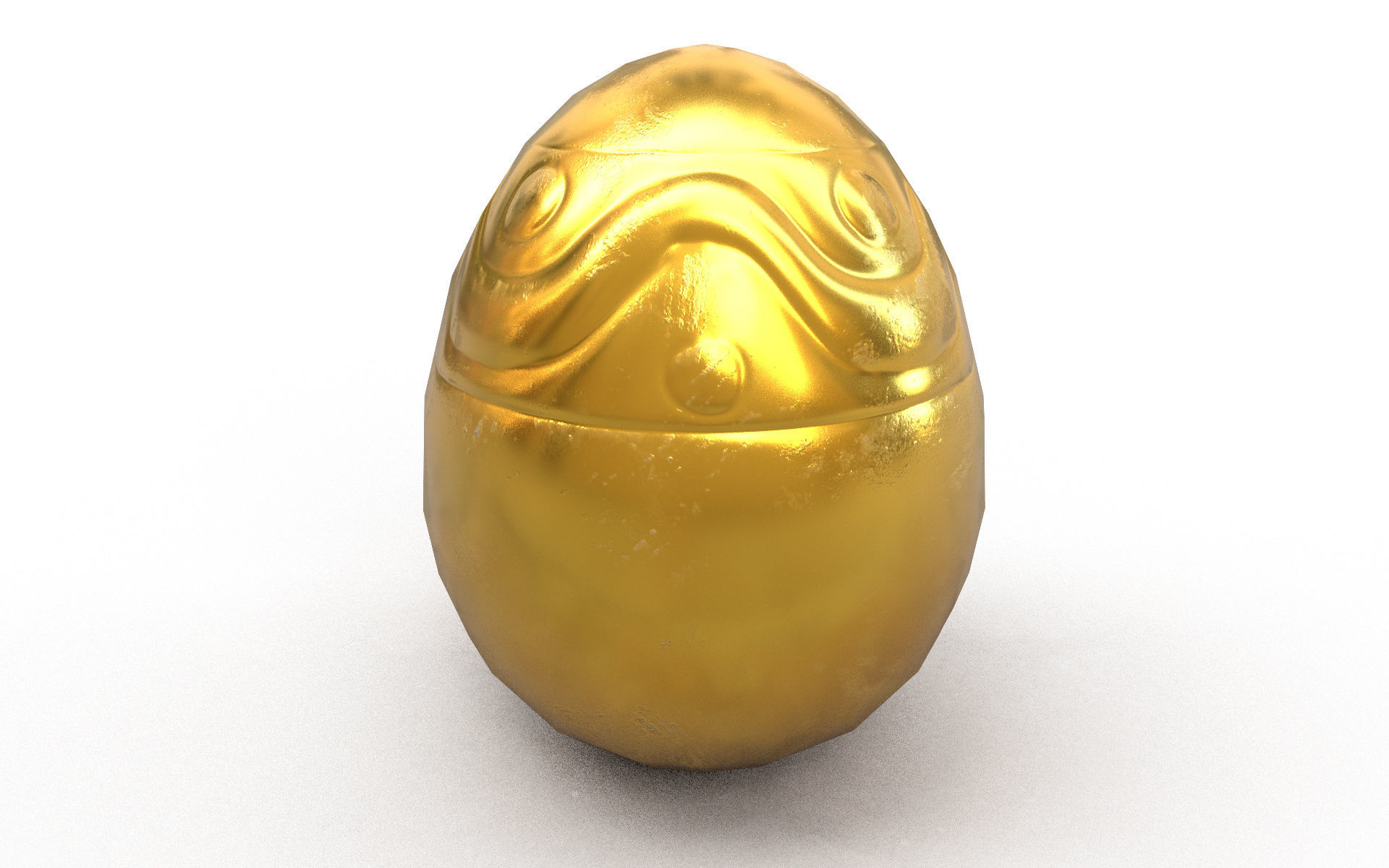 Golden Egg Low-poly 3D model_3