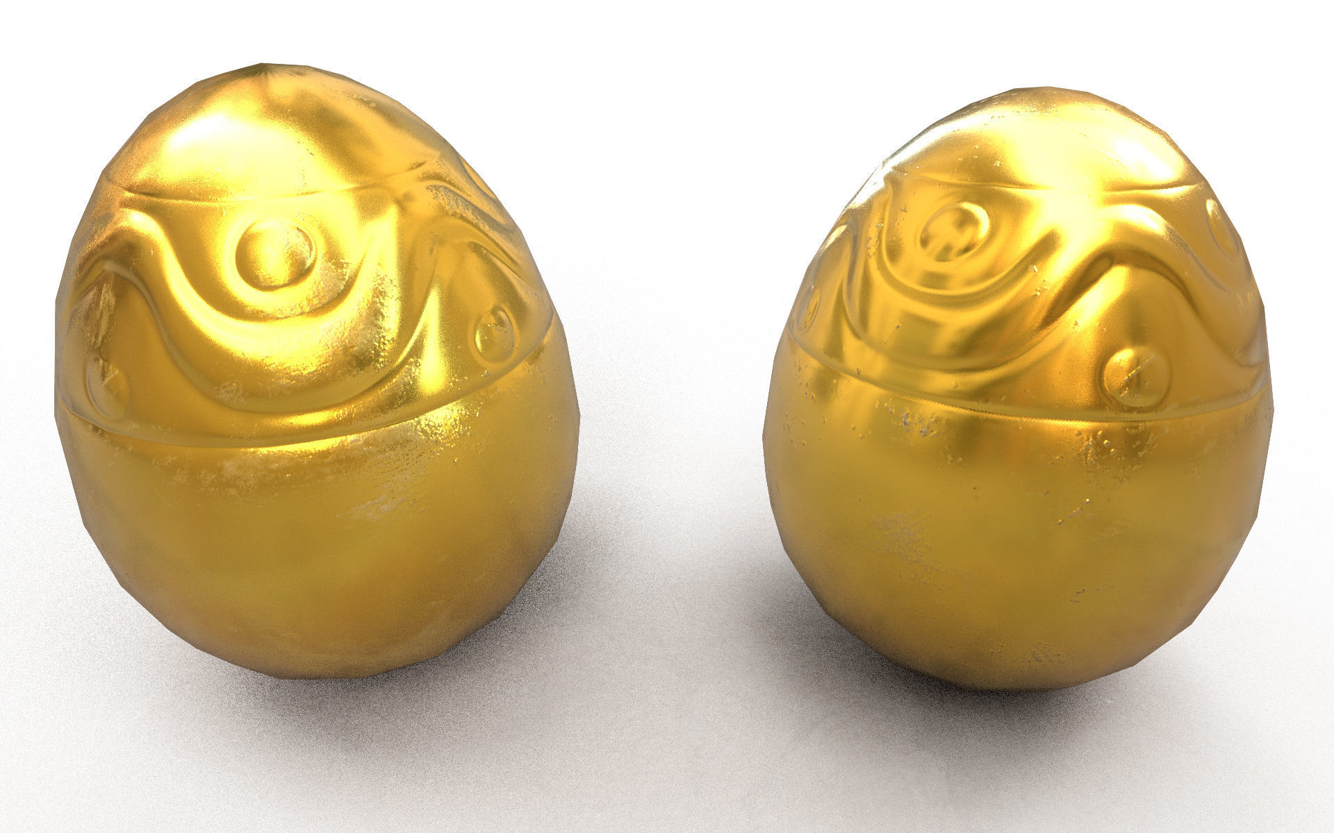 Golden Egg Low-poly 3D model_4